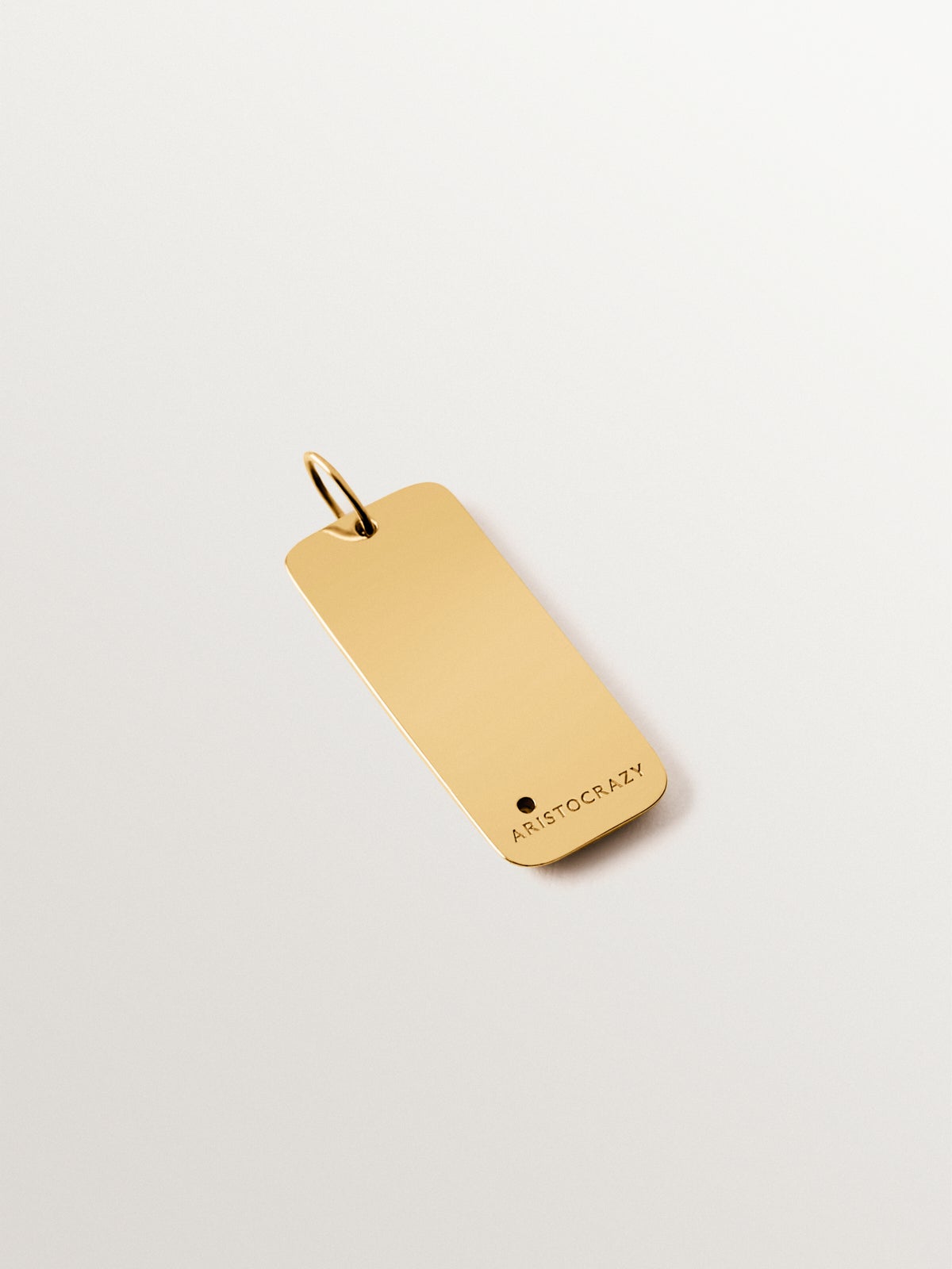 Charm personalizable de plata 925 bañada en oro amarillo de 18K con circon