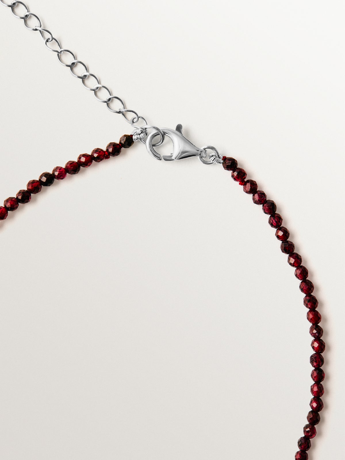 Collar de plata 925 con granates y perla