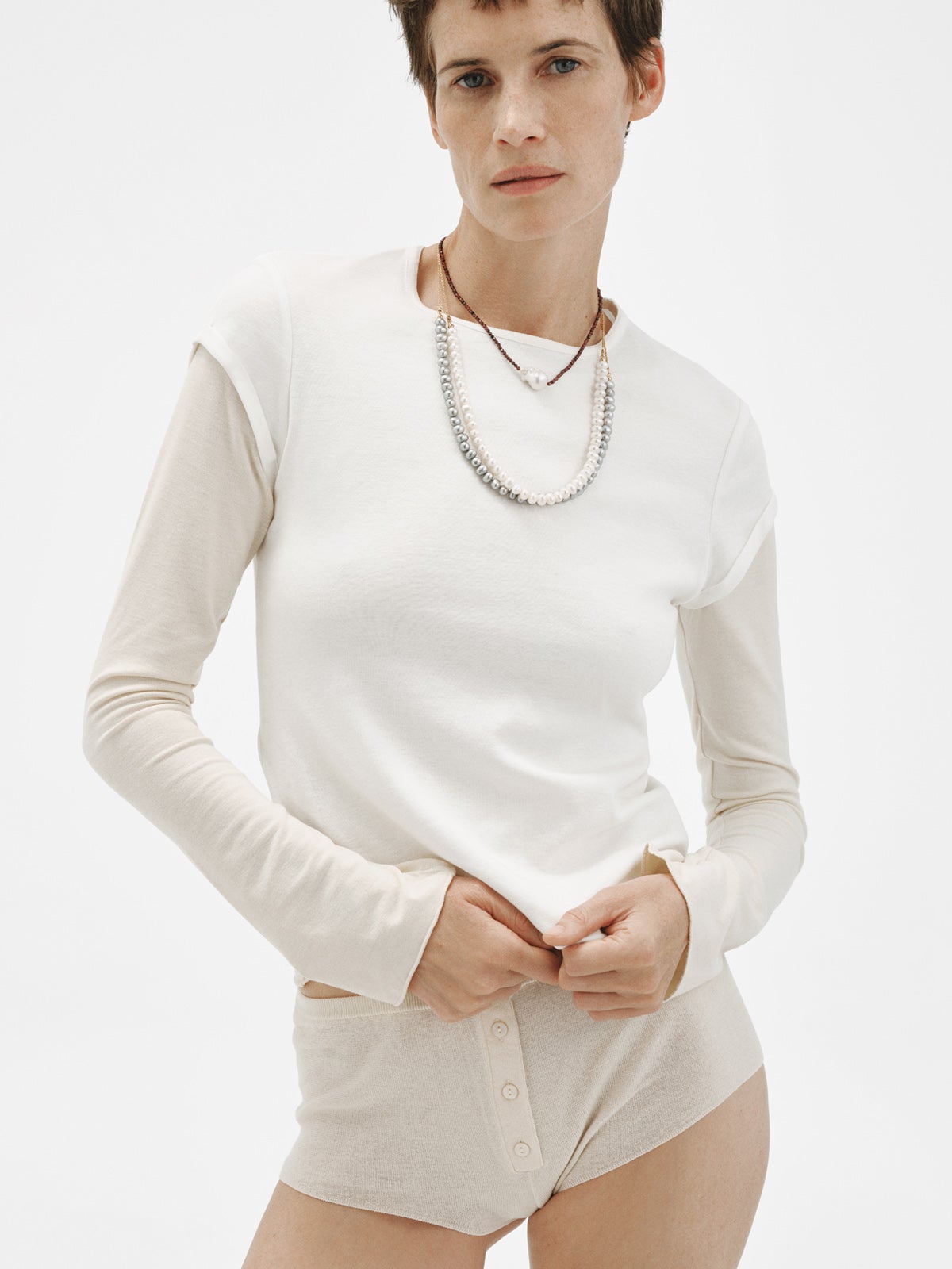 Collar de plata 925 bañada en oro amarillo de 18K con perlas