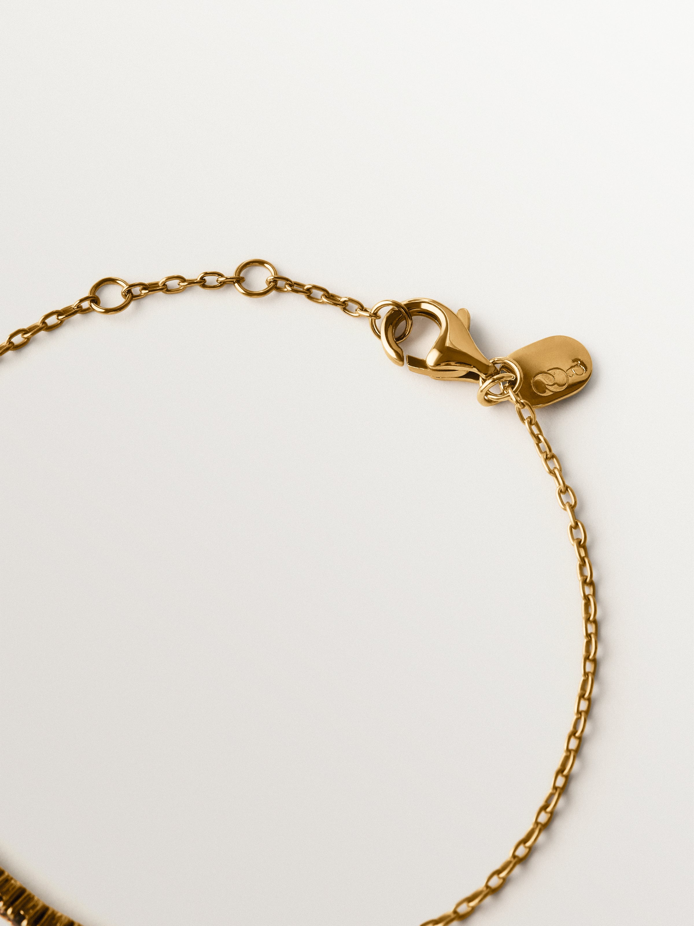 Pulsera de plata 925 bañada en oro de 18K con topacios marrones
