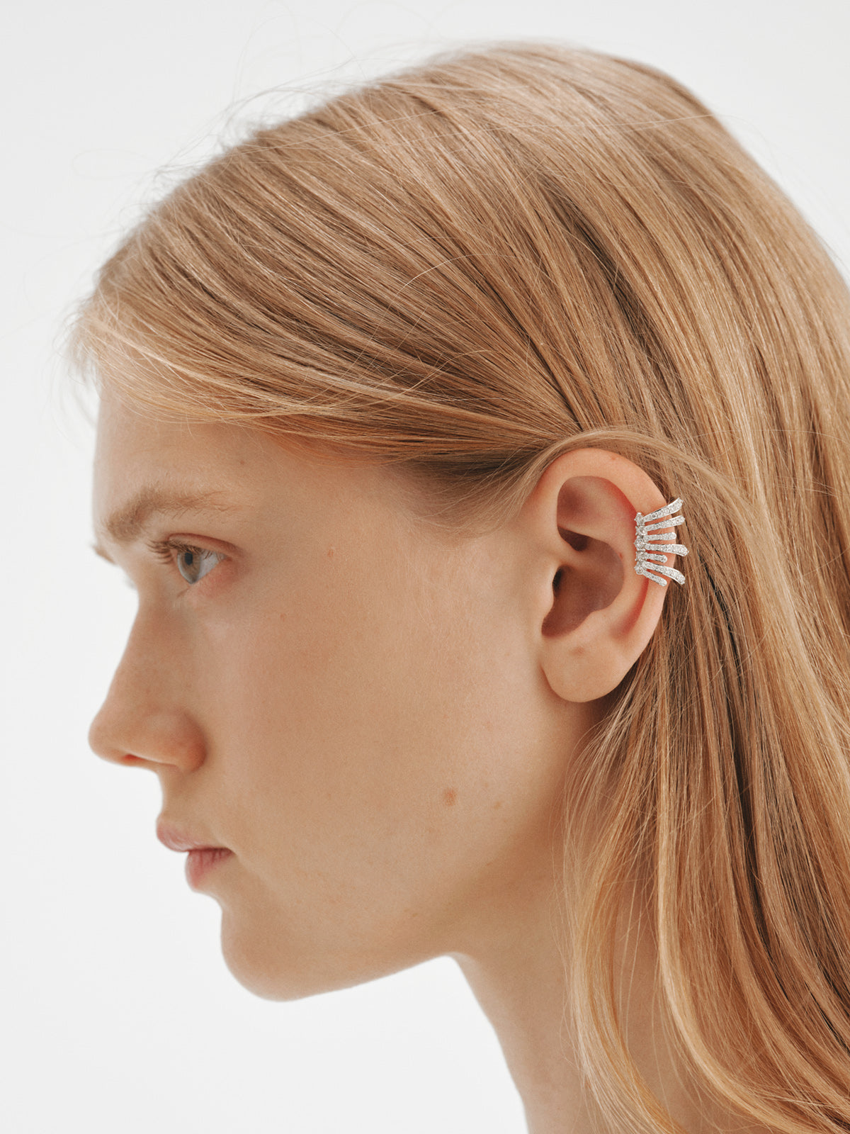 Earcuff de plata 925 con diamantes lab grown
