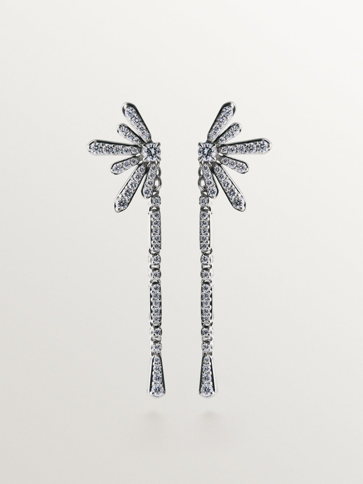 Pendientes largos de plata 925 con diamantes lab grown