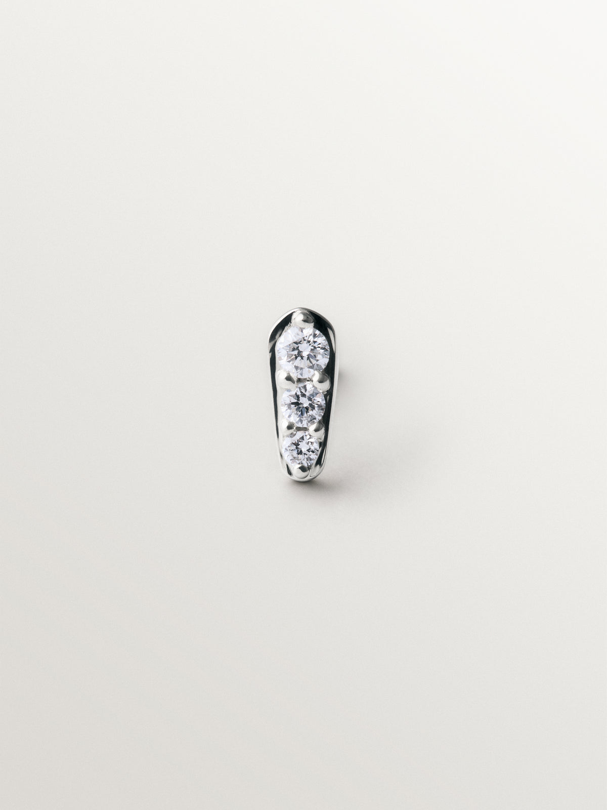 Pendiente individual de plata 925 con diamantes lab grown