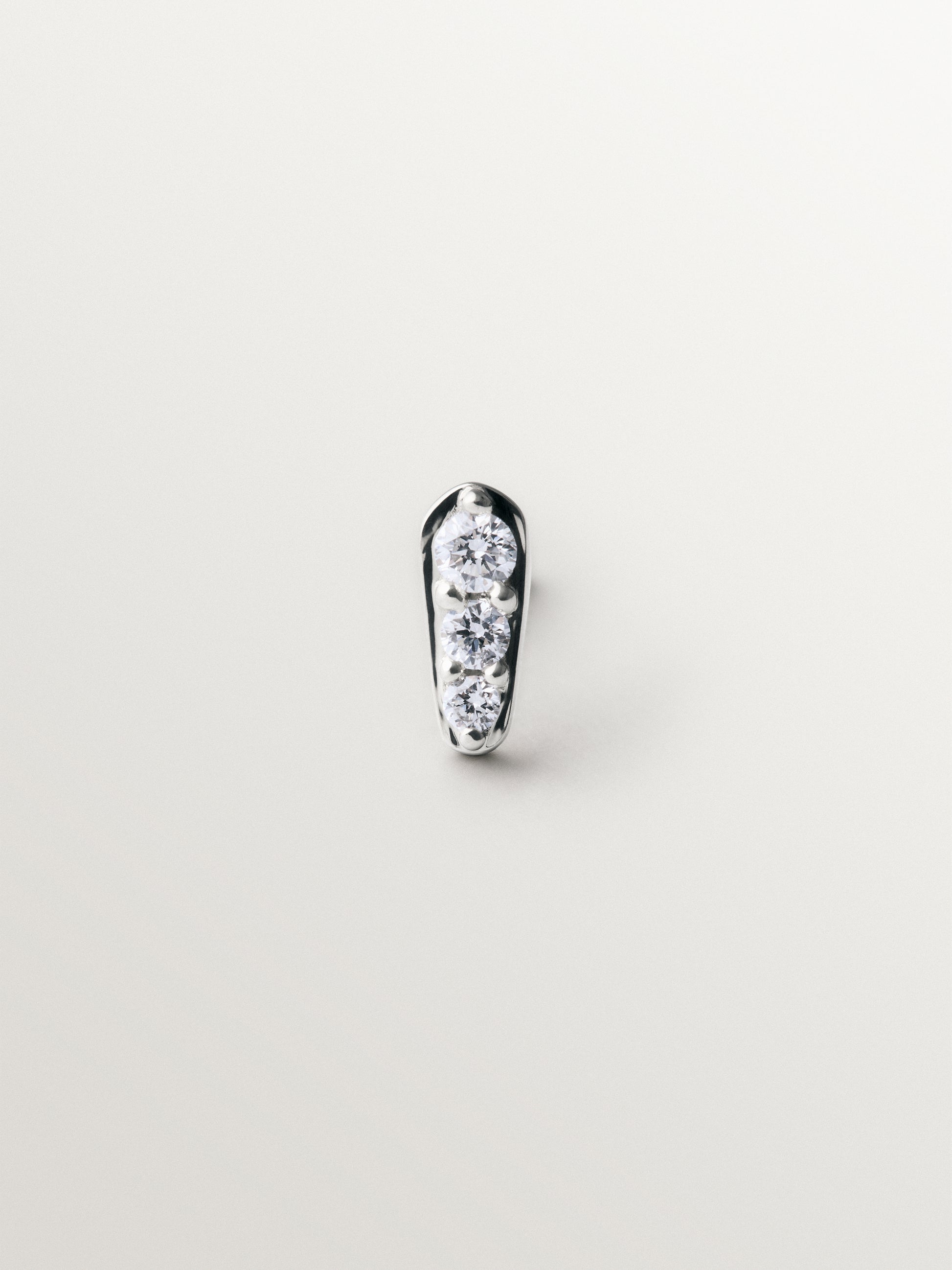 Pendiente individual de plata 925 con diamantes lab grown
