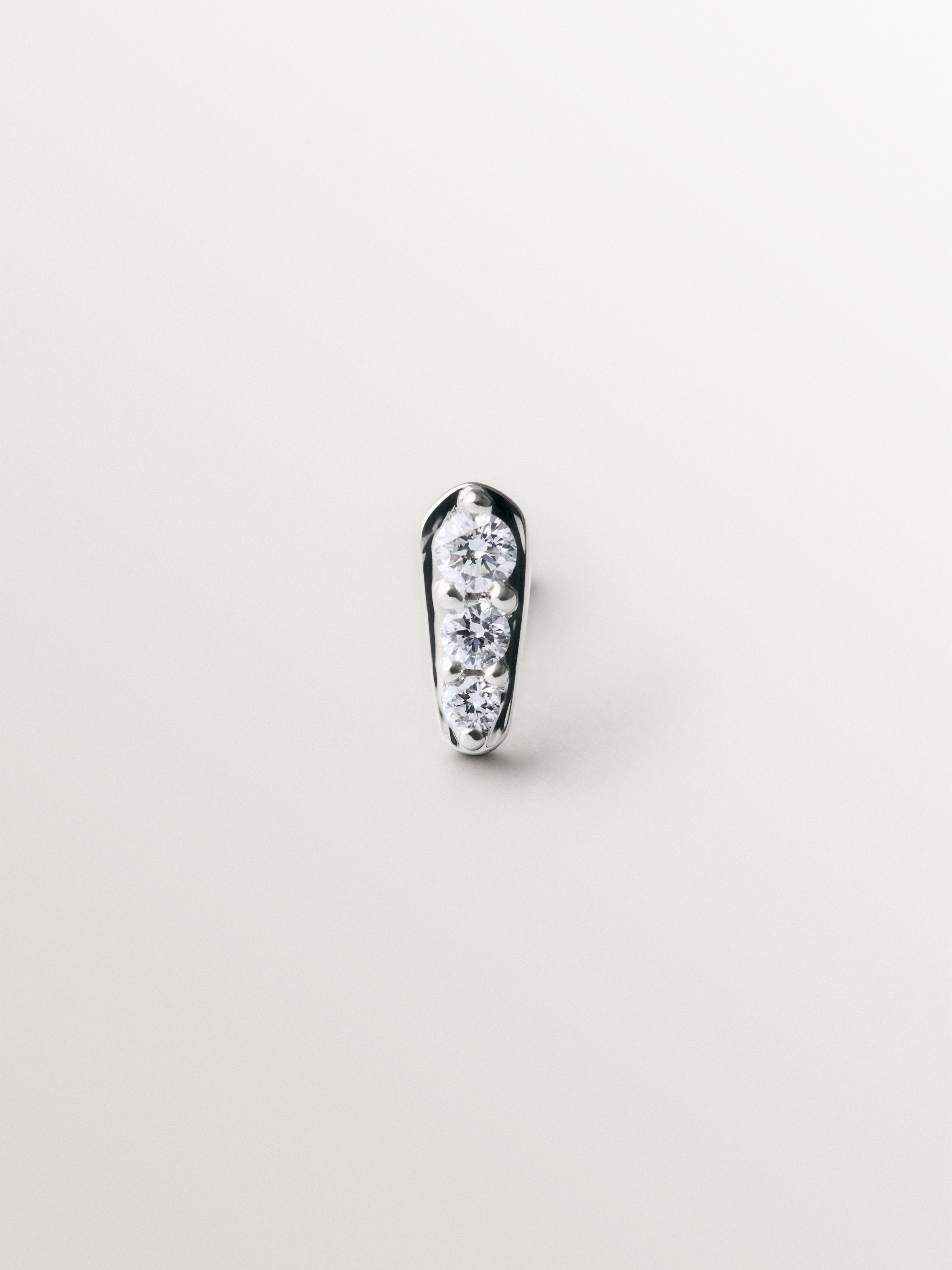 Pendiente individual de plata 925 con diamantes lab grown