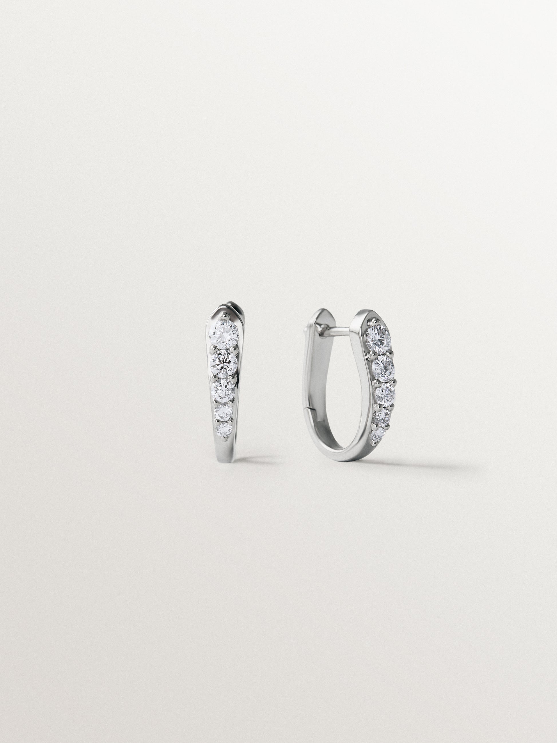 Pendientes de aro de plata 925 con diamantes lab grown