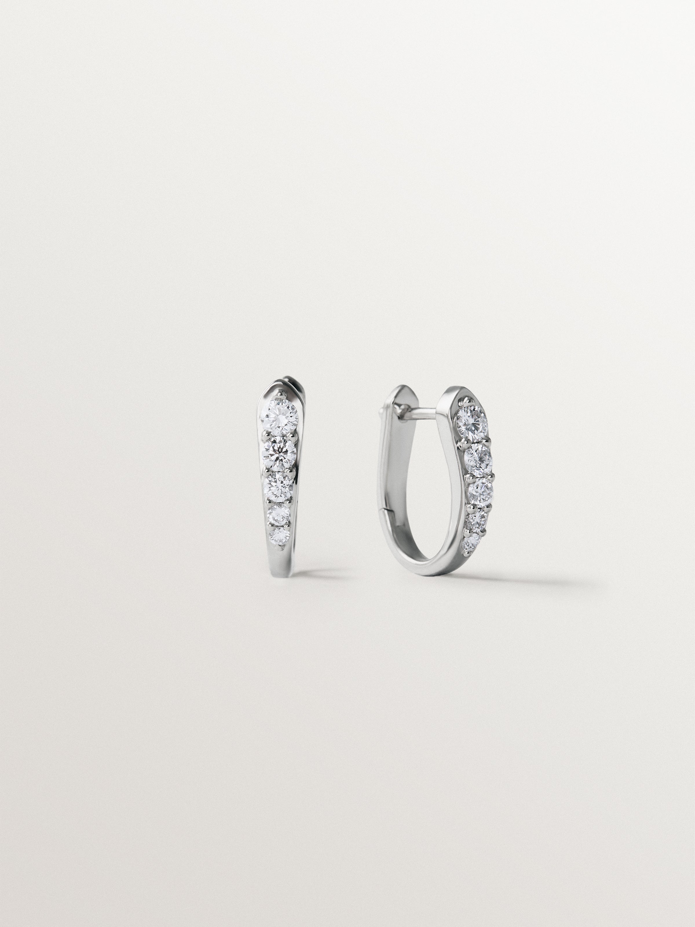 Pendientes de aro de plata 925 con diamantes lab grown