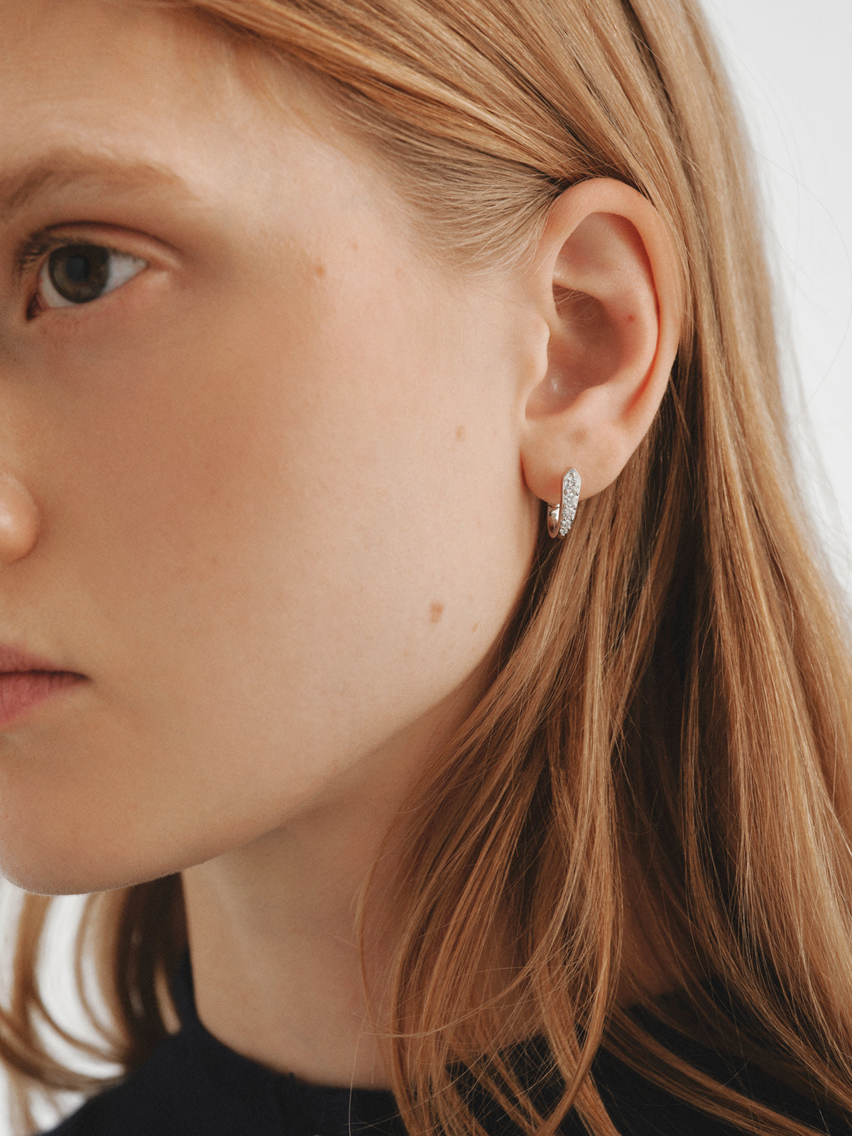 Pendientes de aro de plata 925 con diamantes lab grown