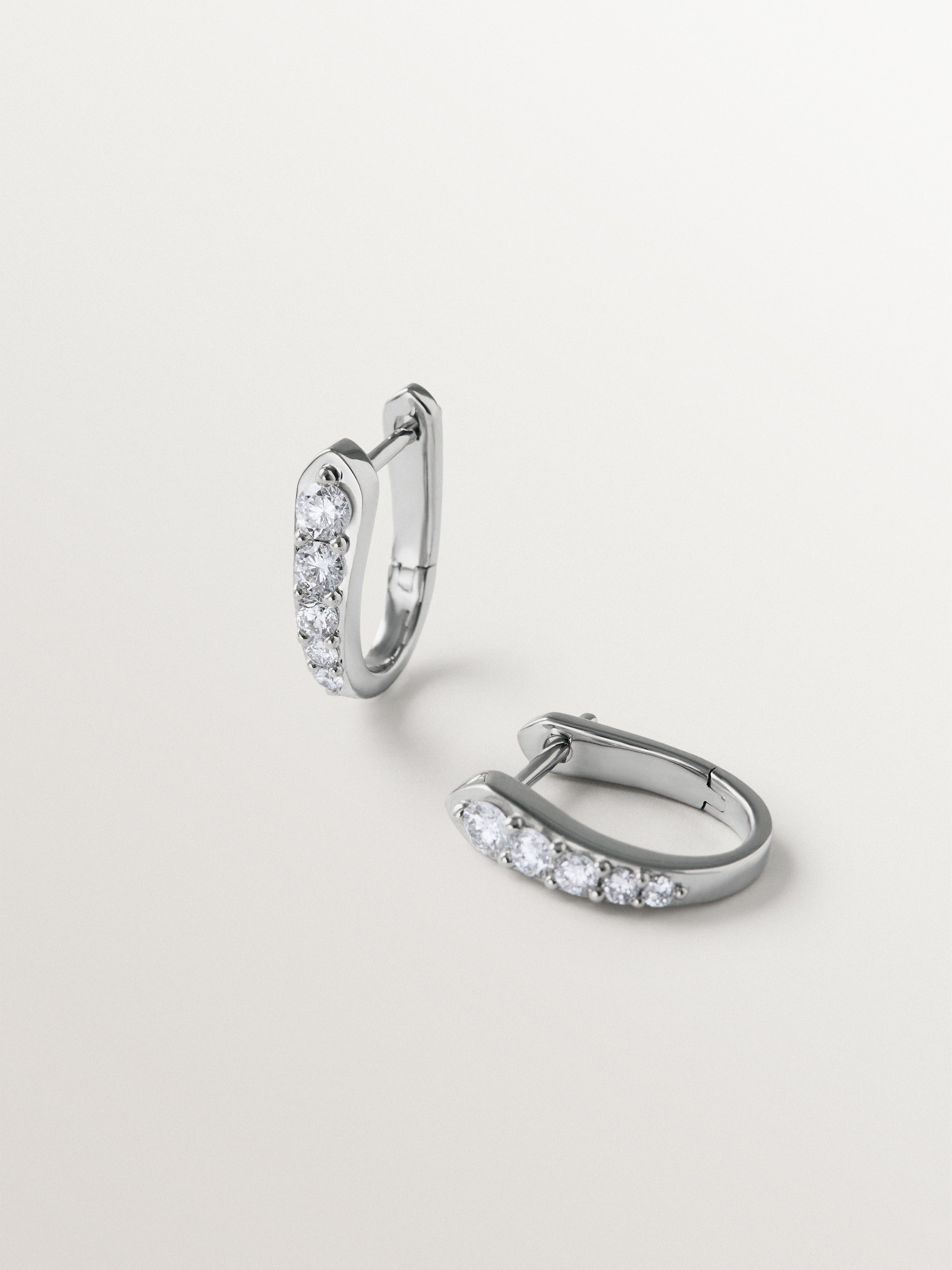 Pendientes de aro de plata 925 con diamantes lab grown