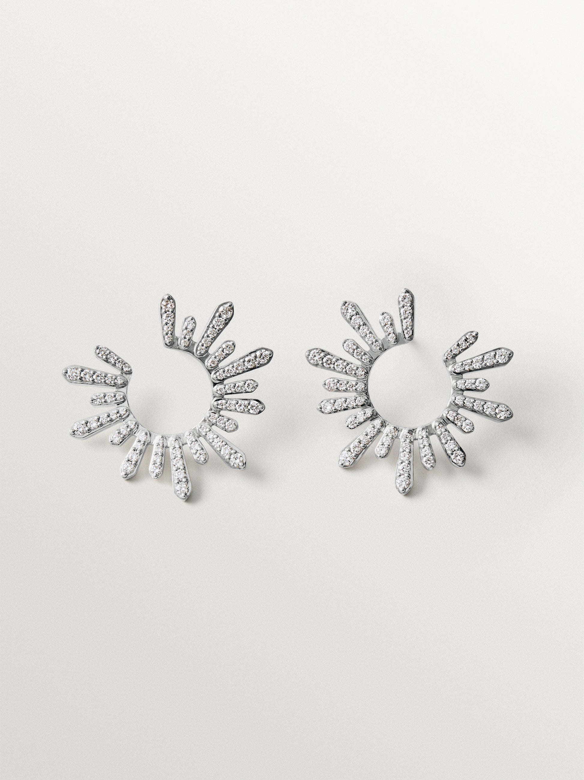 Pendientes de aro de plata 925 con diamantes lab grown