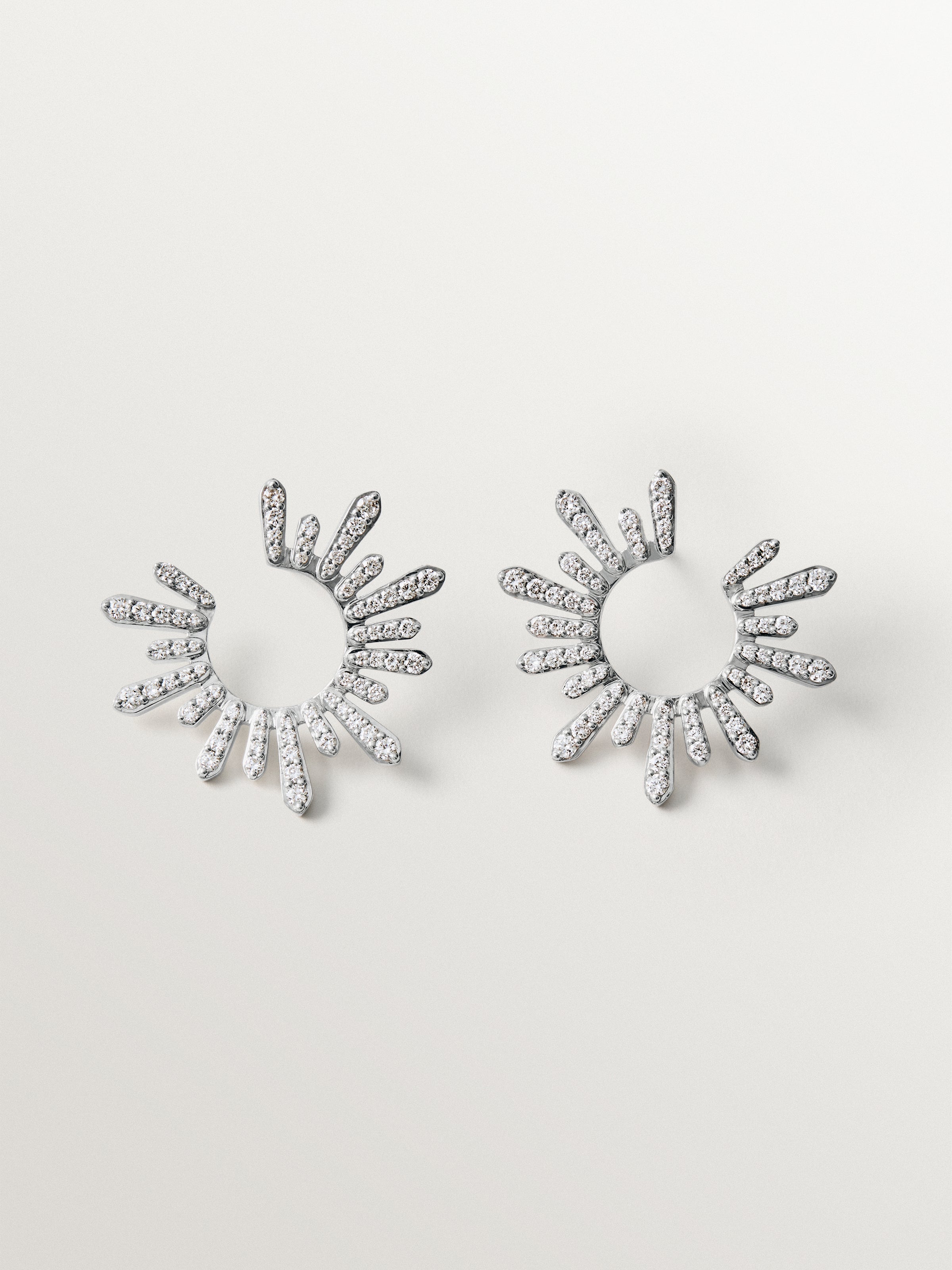Pendientes de aro de plata 925 con diamantes lab grown