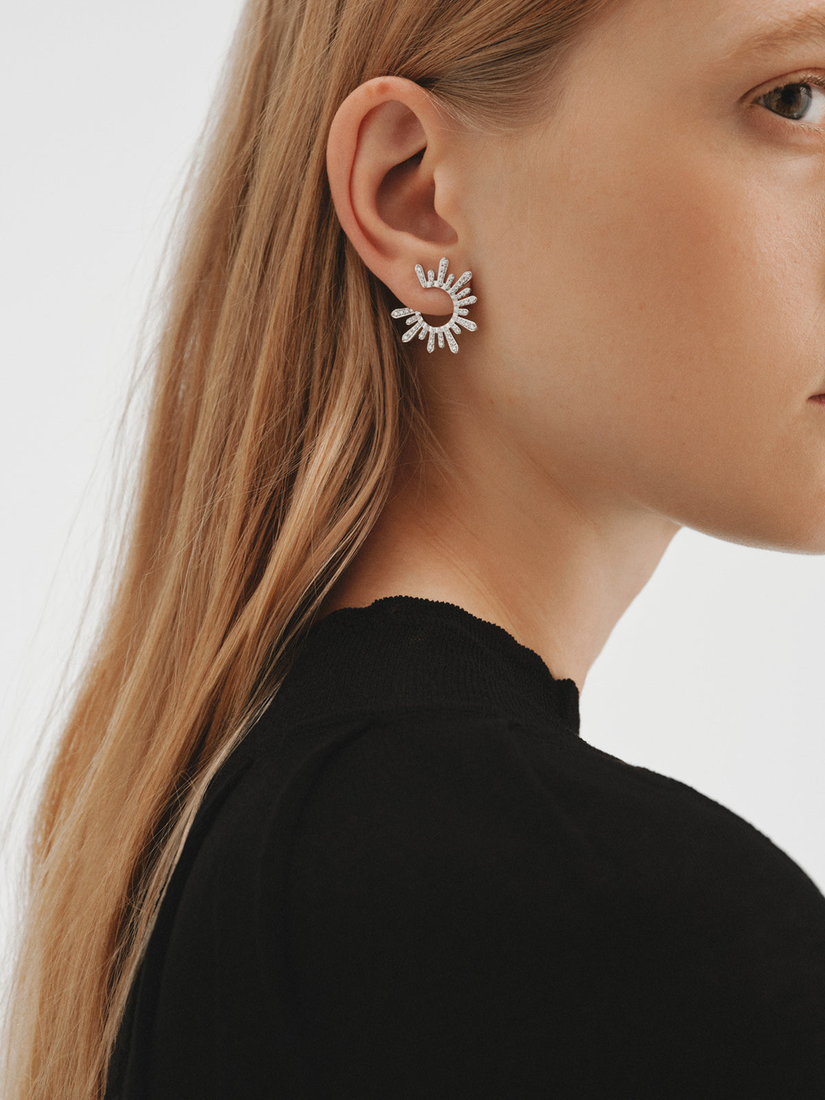 Pendientes de aro de plata 925 con diamantes lab grown