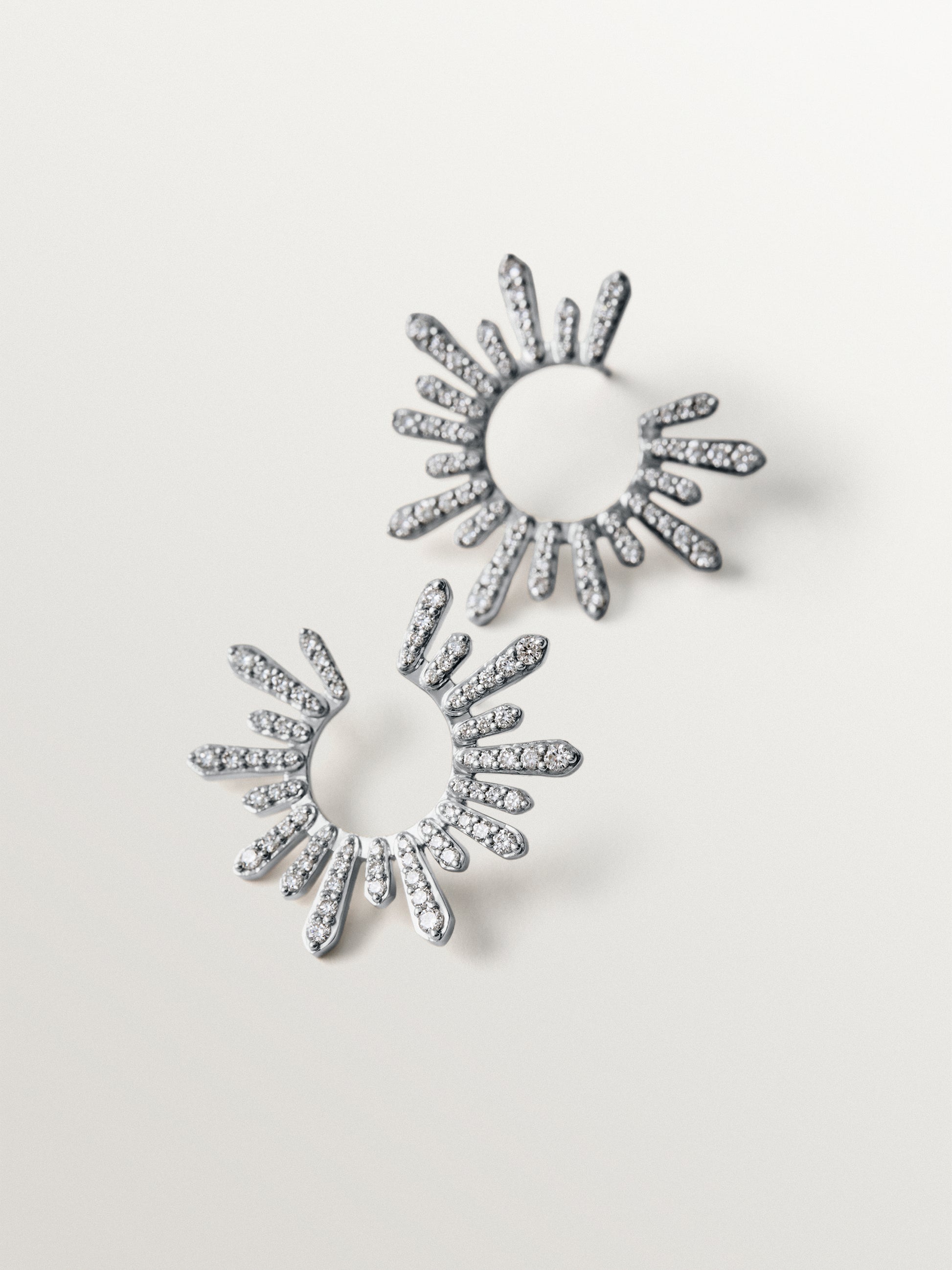 Pendientes de aro de plata 925 con diamantes lab grown