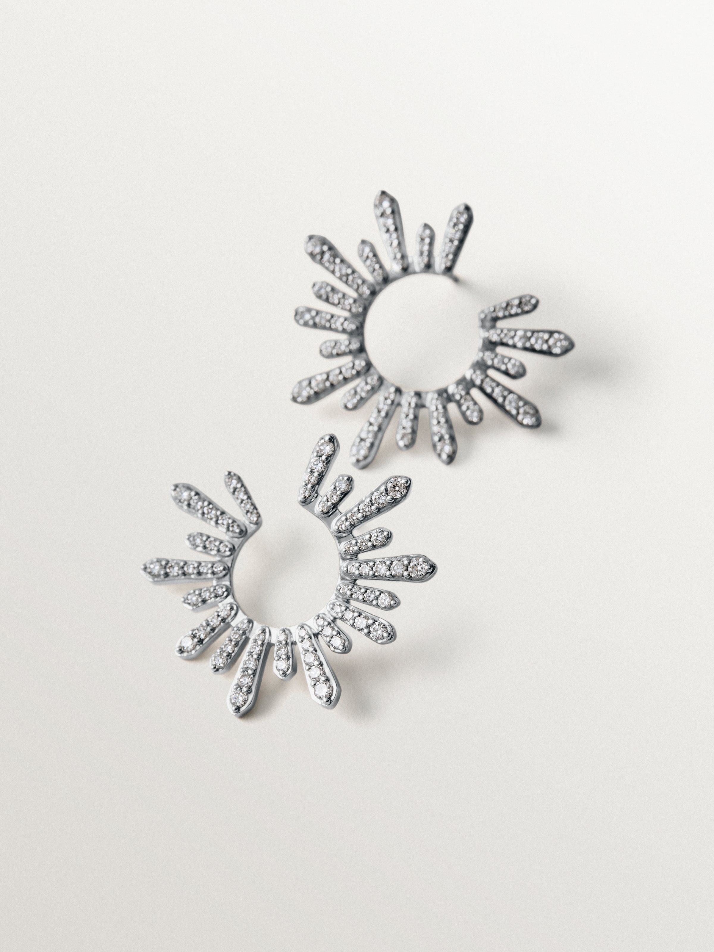 Pendientes de aro de plata 925 con diamantes lab grown