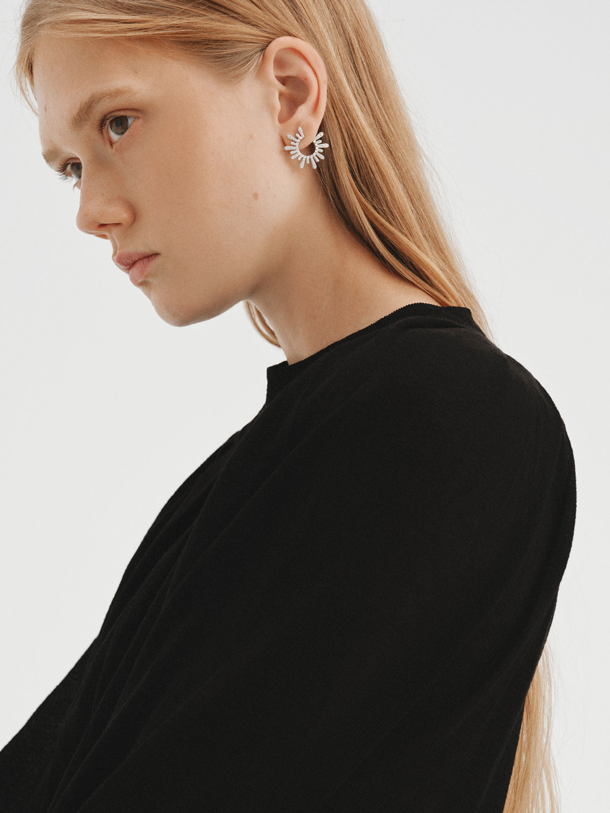 Pendientes de aro de plata 925 con diamantes lab grown