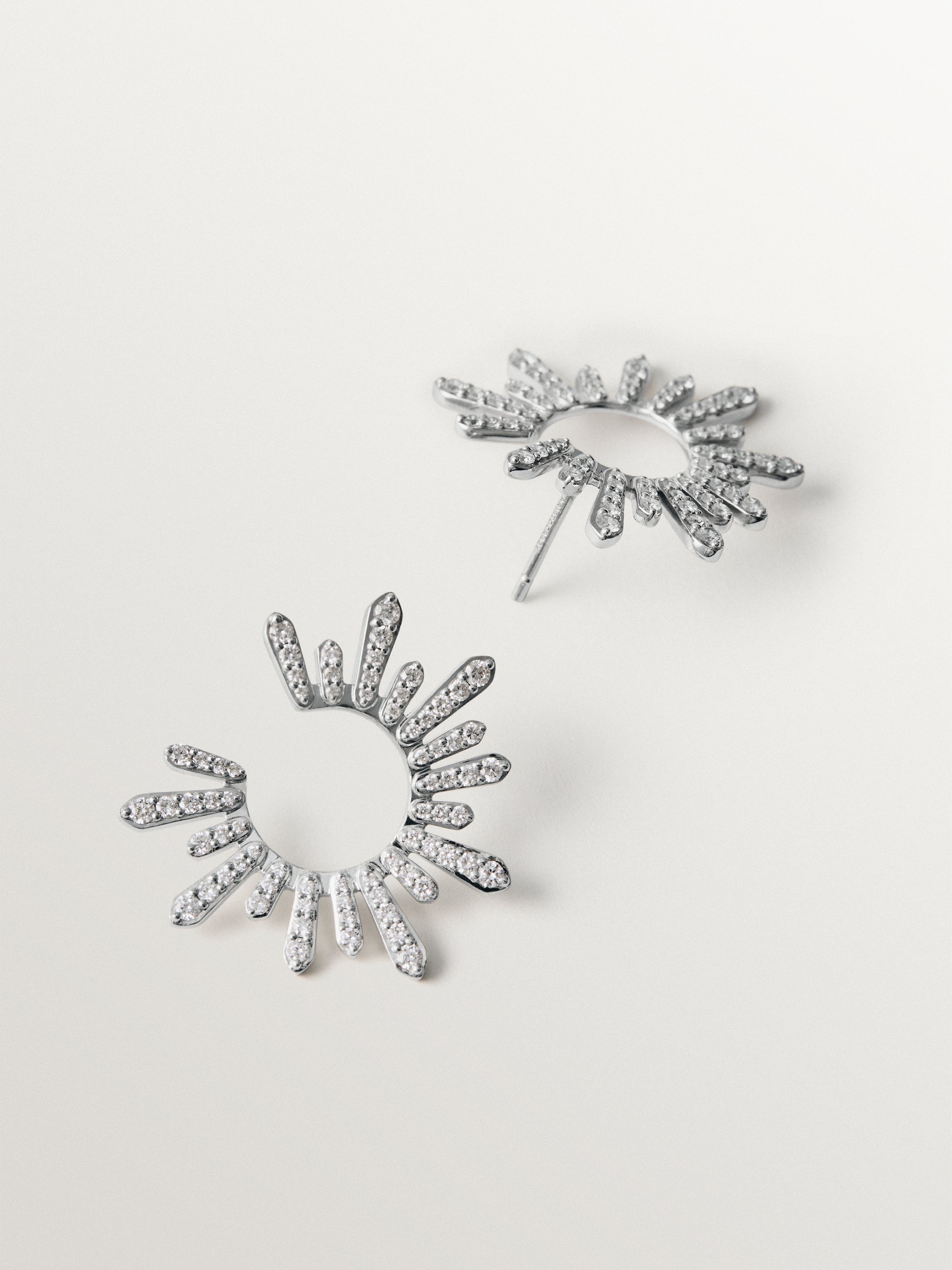 Pendientes de aro de plata 925 con diamantes lab grown