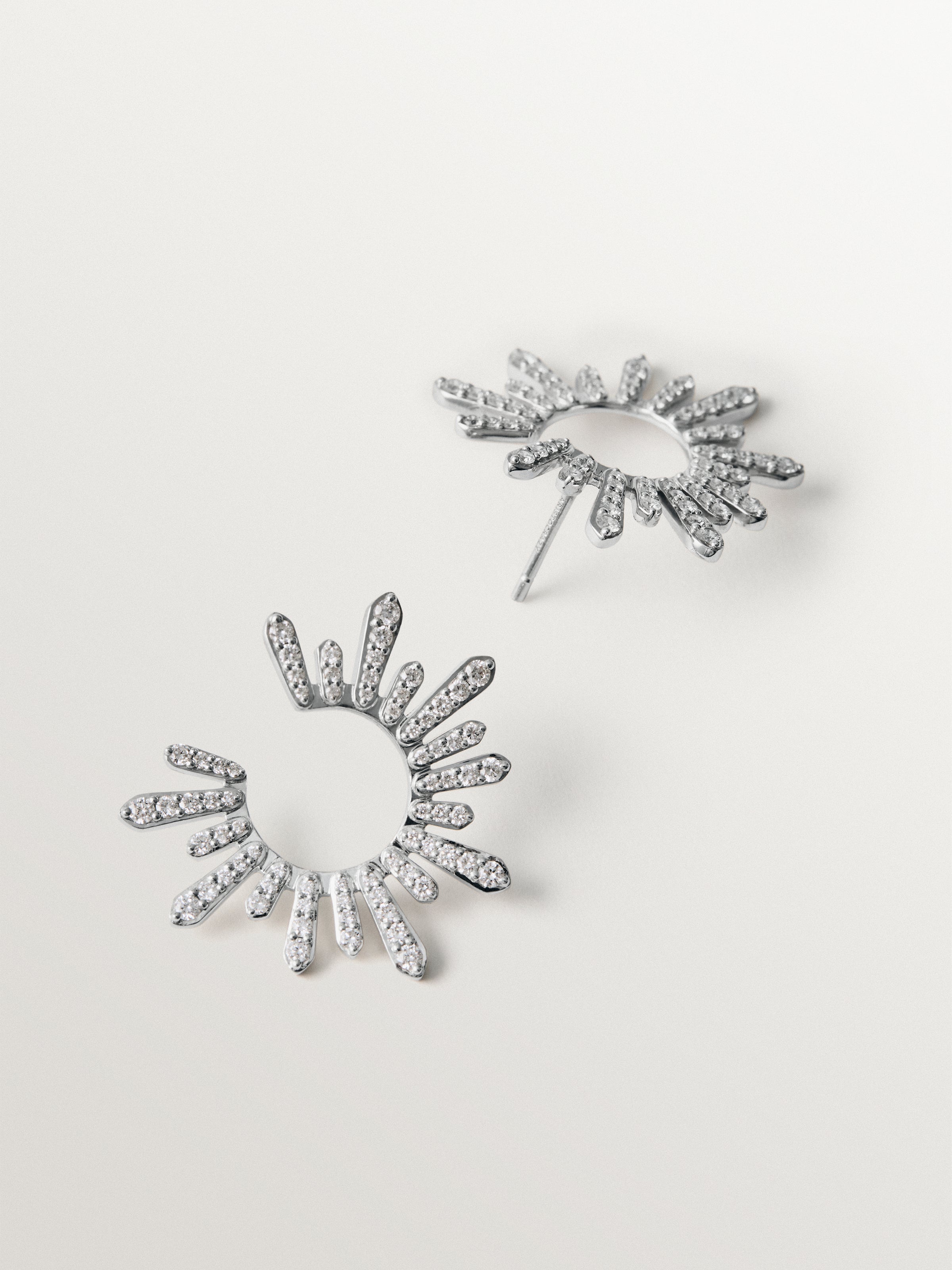 Pendientes de aro de plata 925 con diamantes lab grown