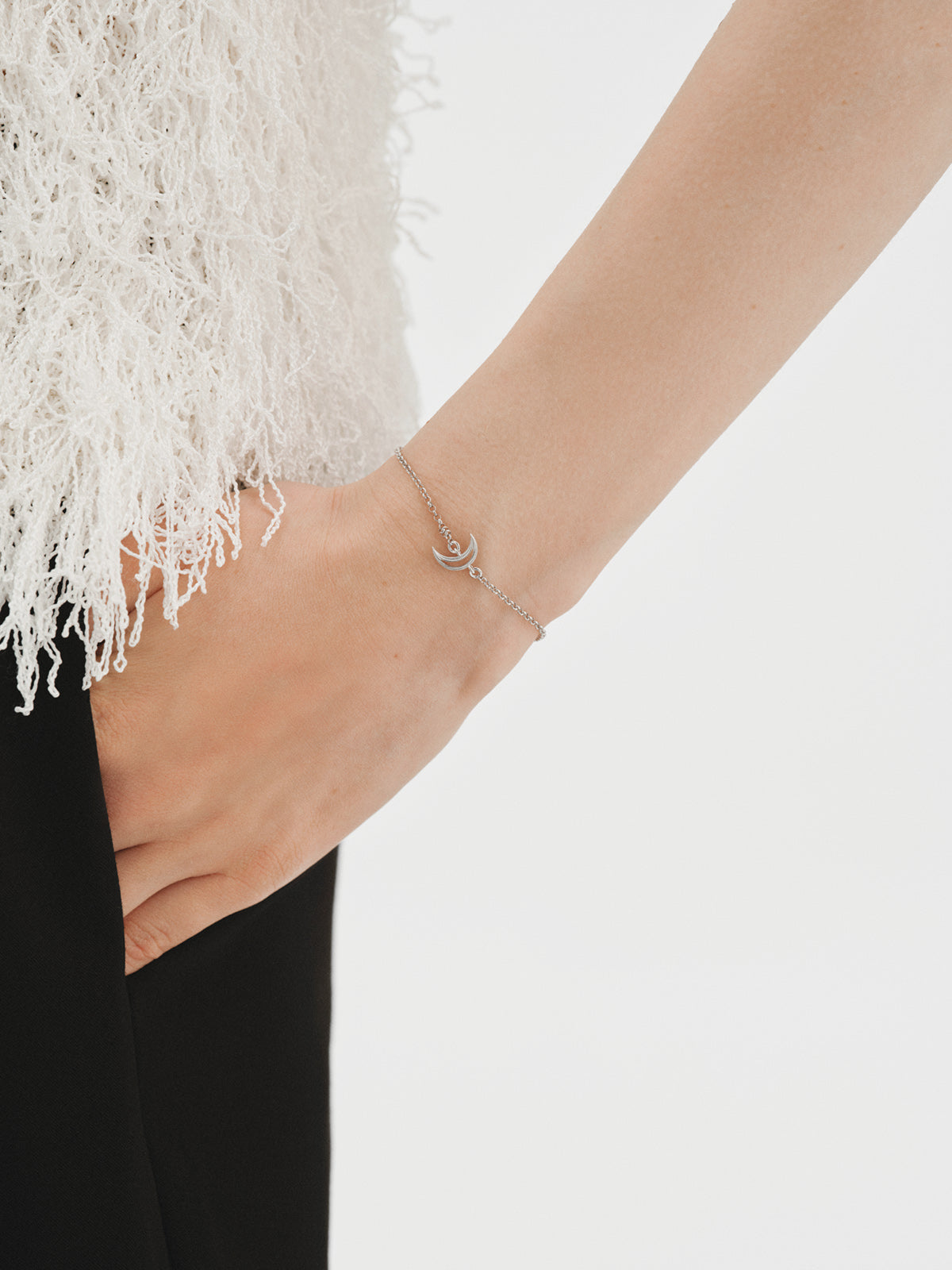 Pulsera de plata 925 con forma de luna