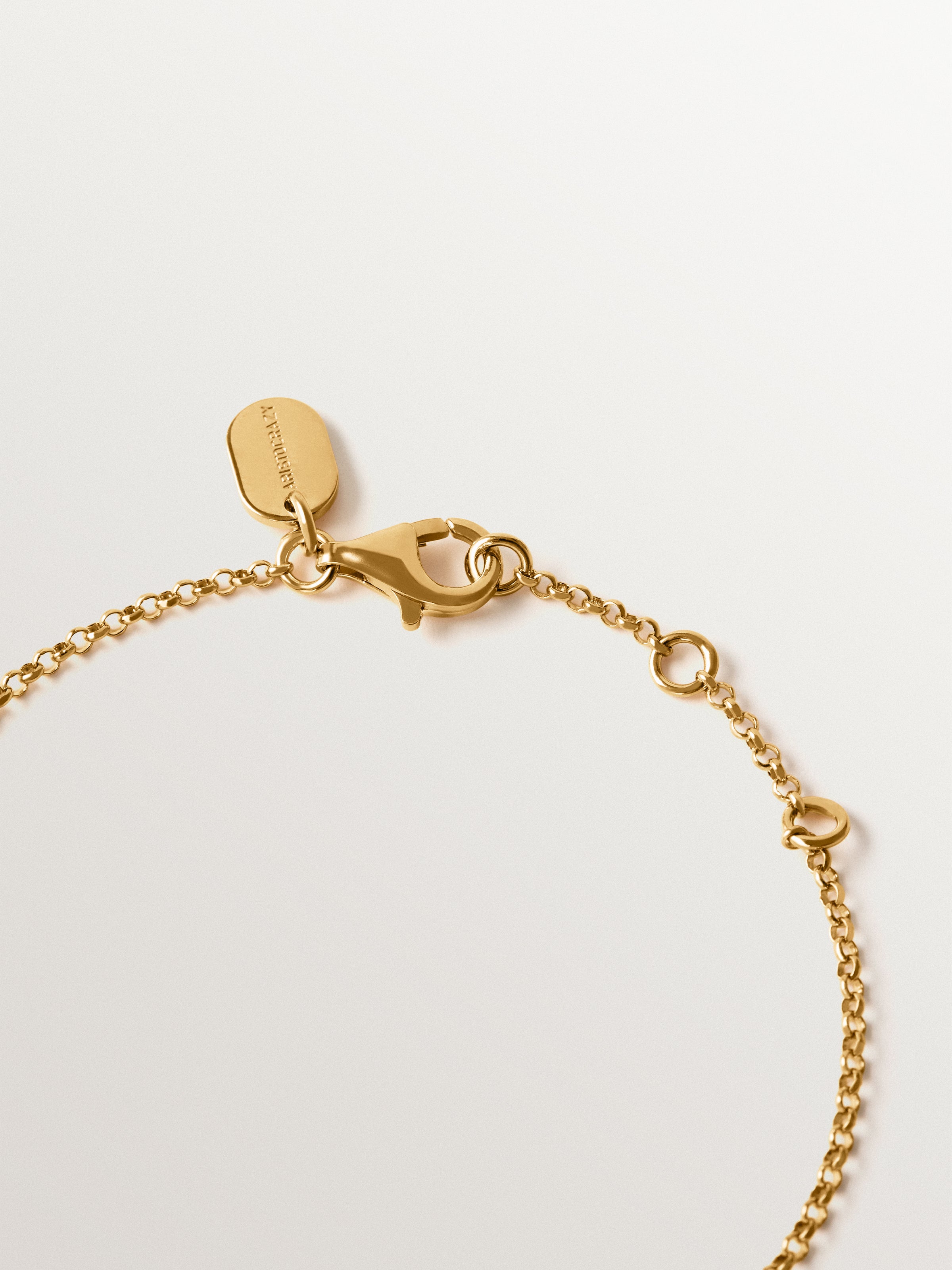 Pulsera bicolor de plata 925 bañada en oro amarillo de 18K con forma de luna