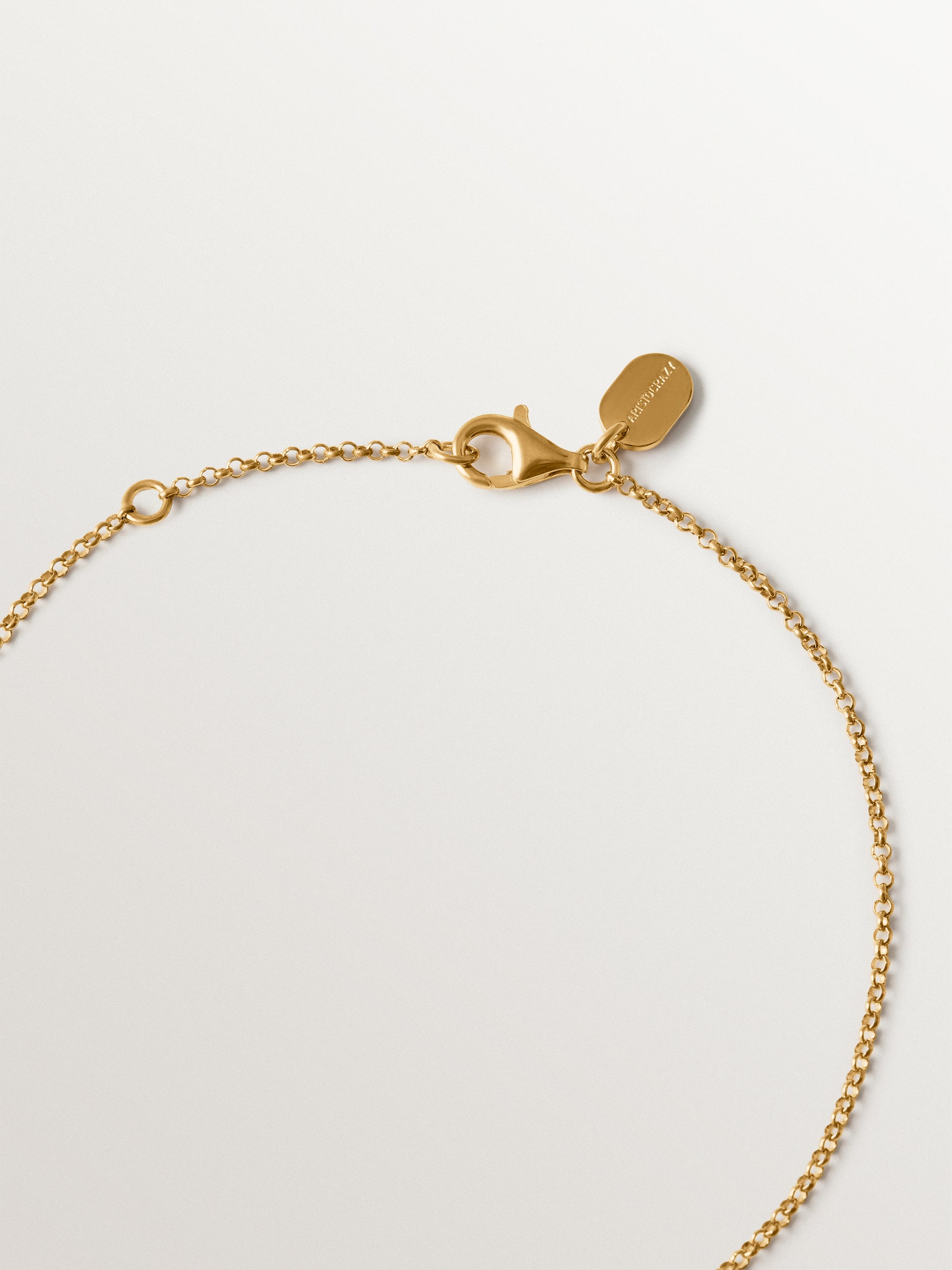 Collar bicolor de plata 925 bañada en oro amarillo de 18K con forma de luna