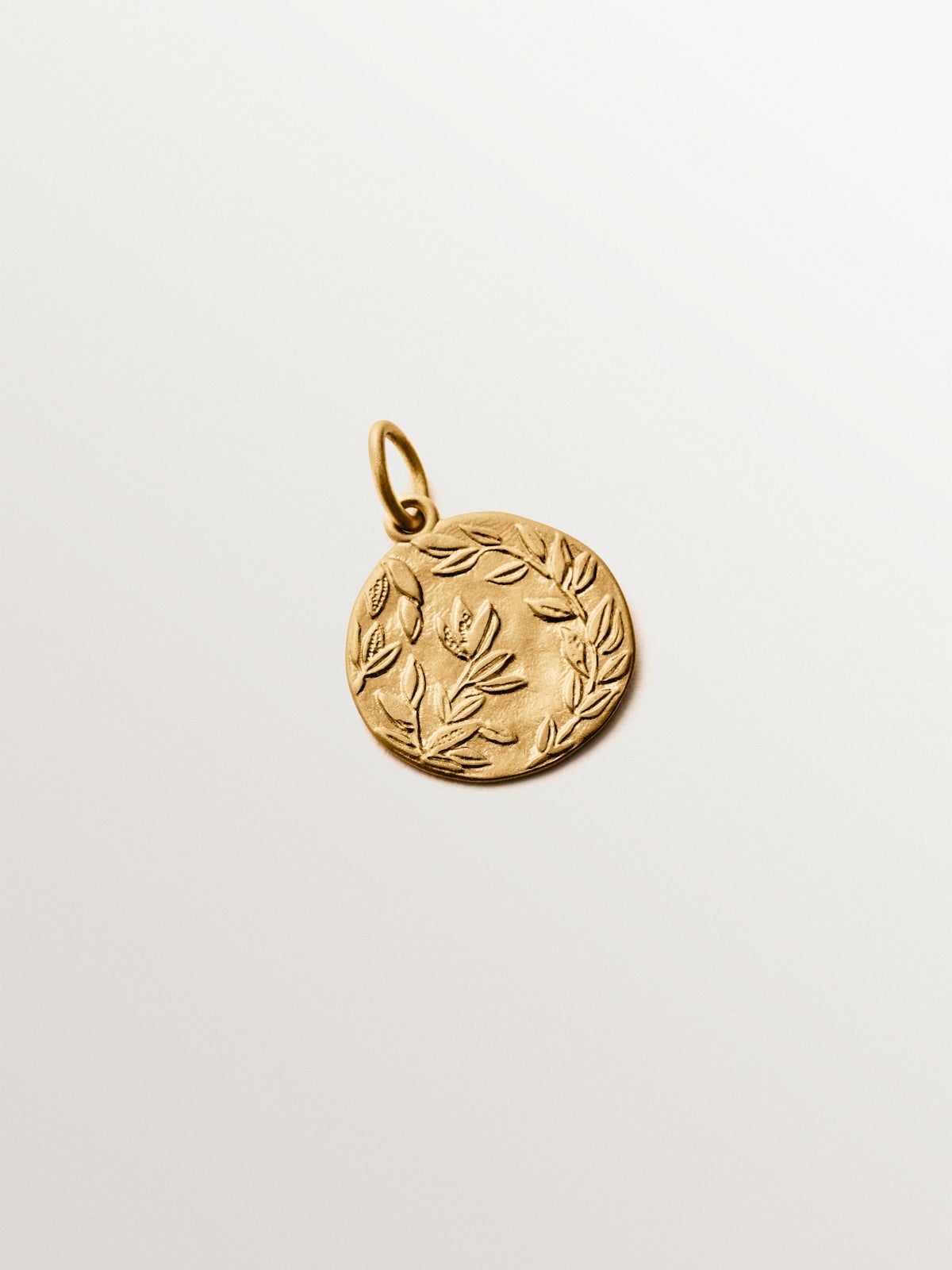 Charm tipo medalla de plata 925 bañada en oro amarillo de 18K