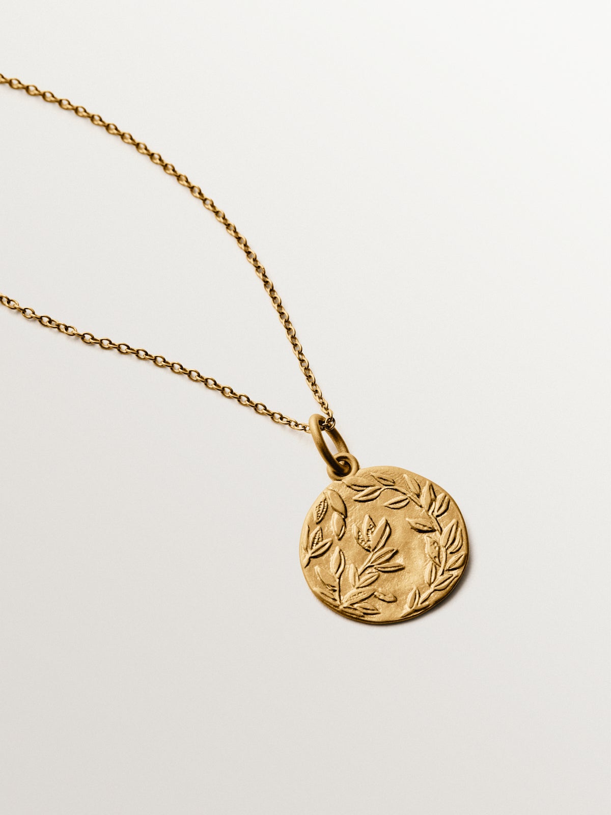 Charm tipo medalla de plata 925 bañada en oro amarillo de 18K