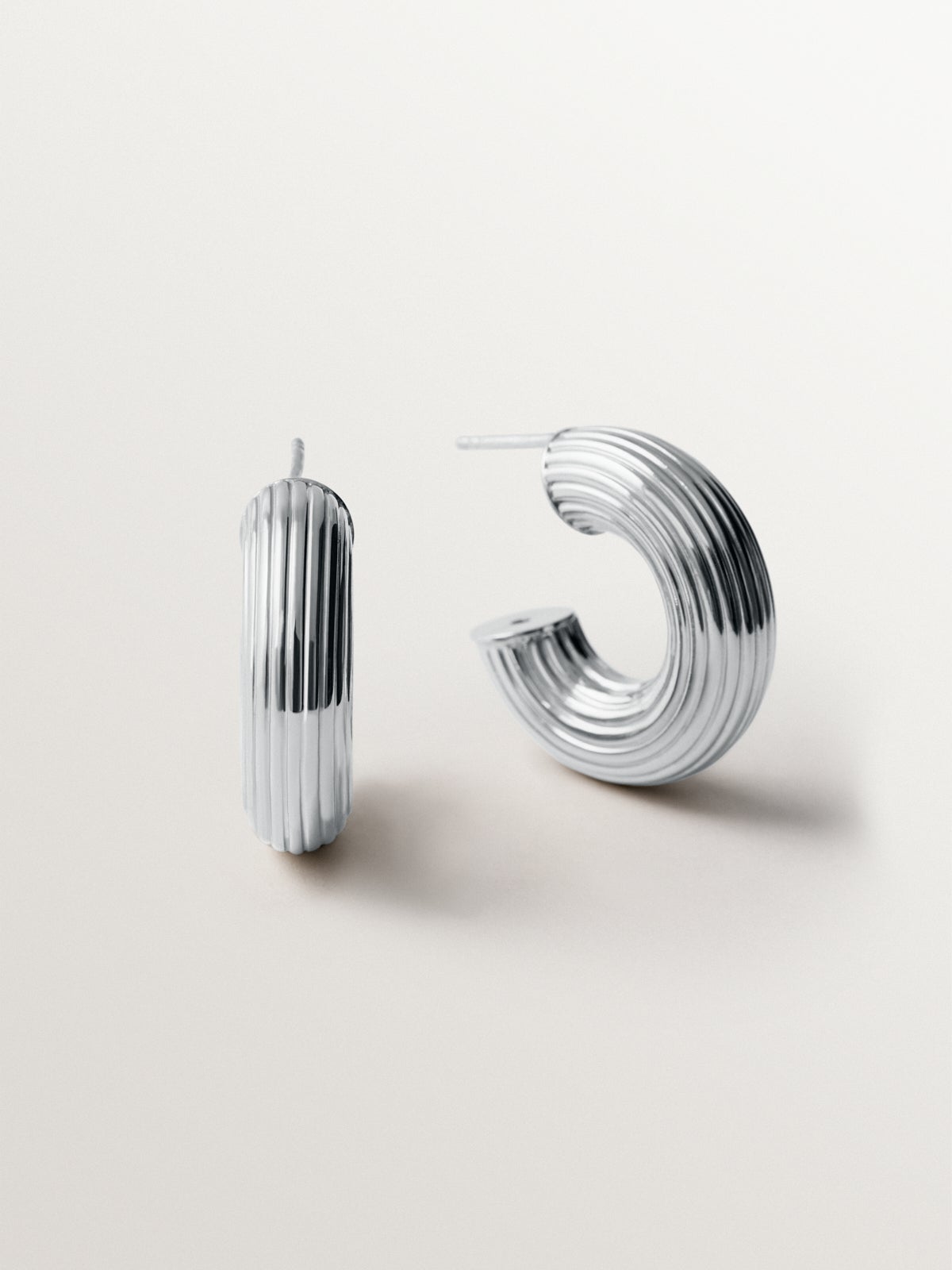 Pendientes de aro de plata 925 con textura