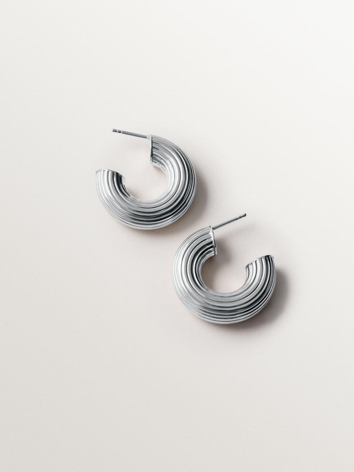 Pendientes de aro de plata 925 con textura