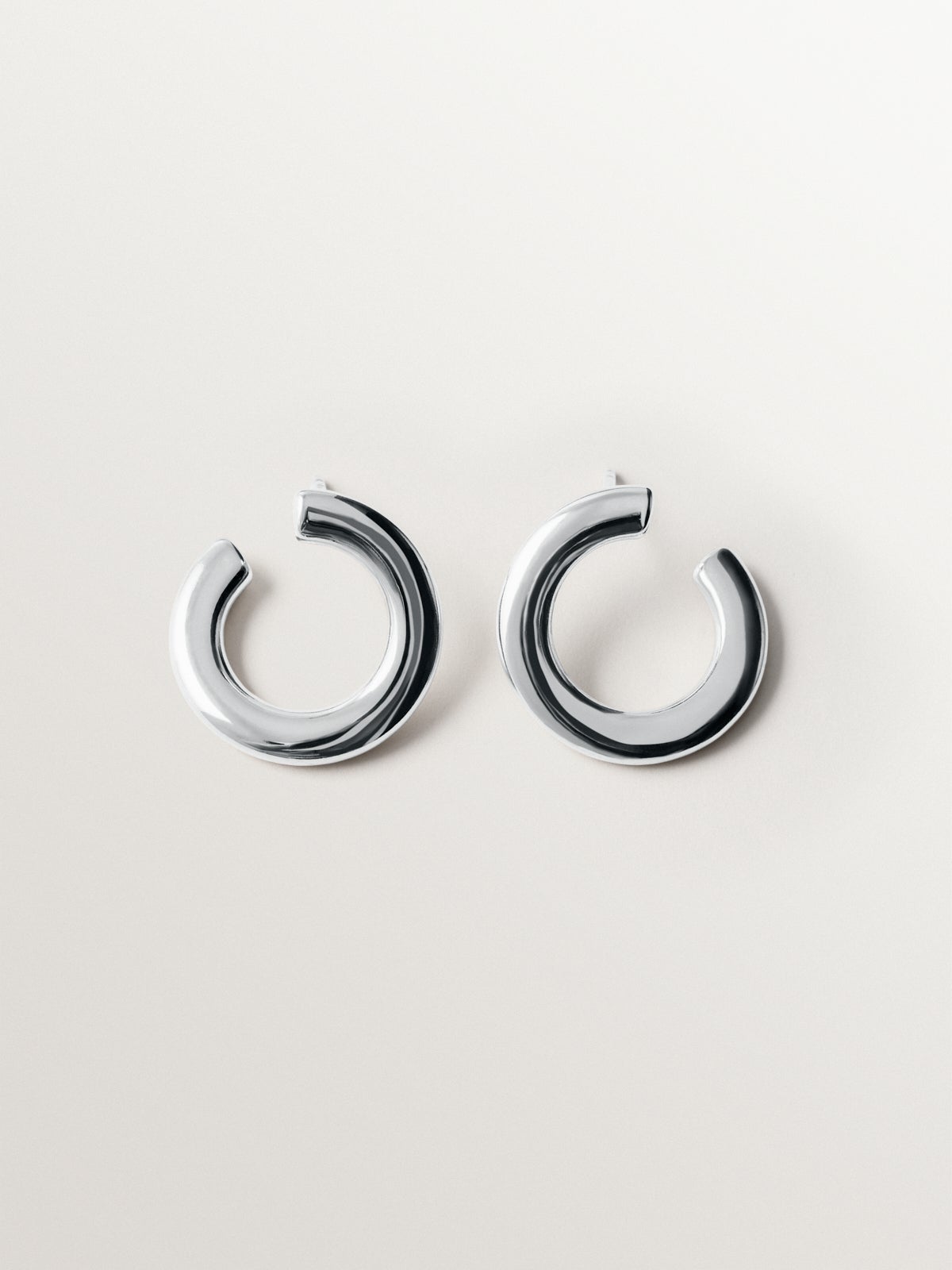 Pendientes de aro de plata 925 con forma irregular