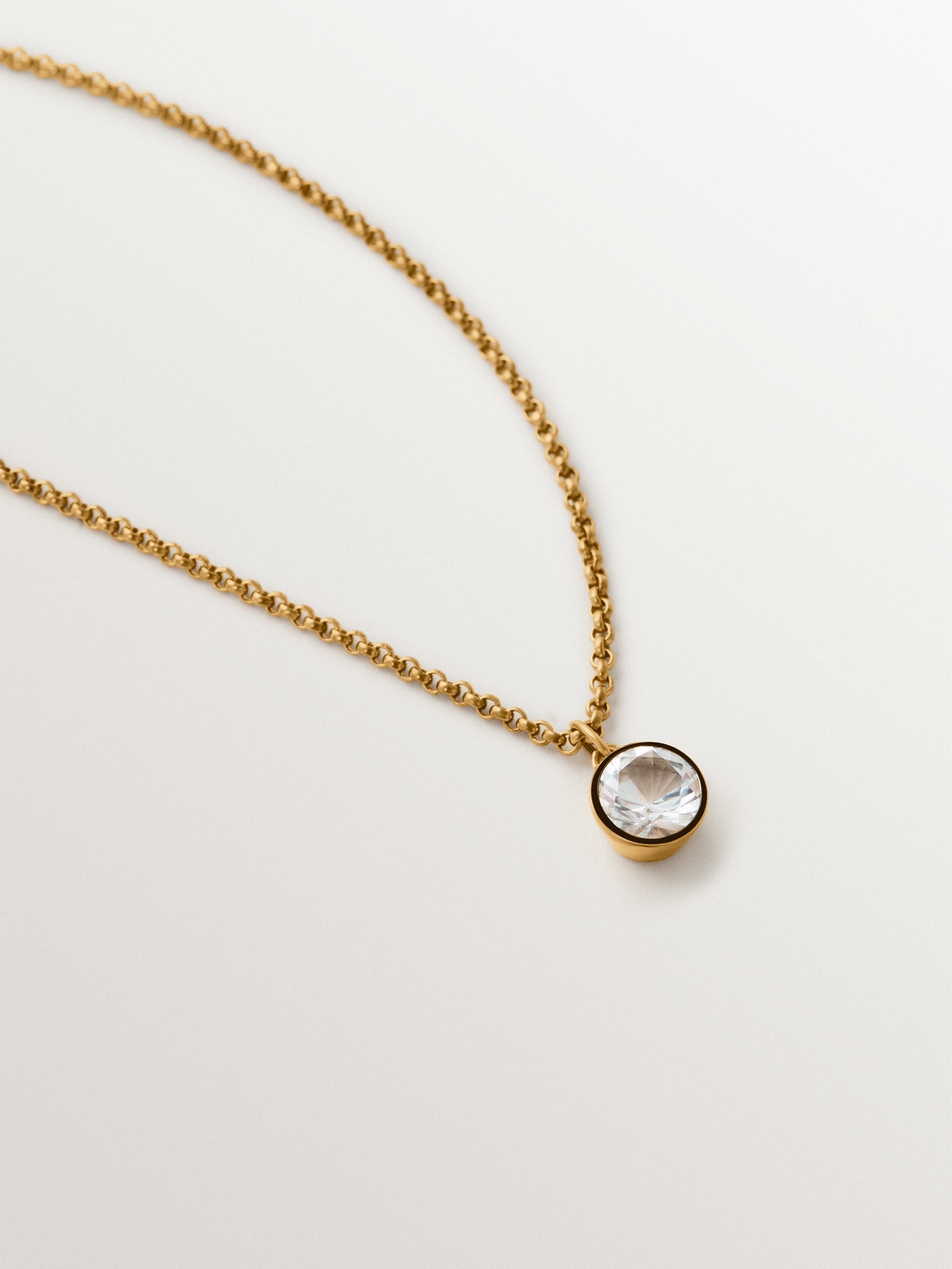 Collar bicolor de plata 925 bañada en oro amarillo de 18K con topacios blancos