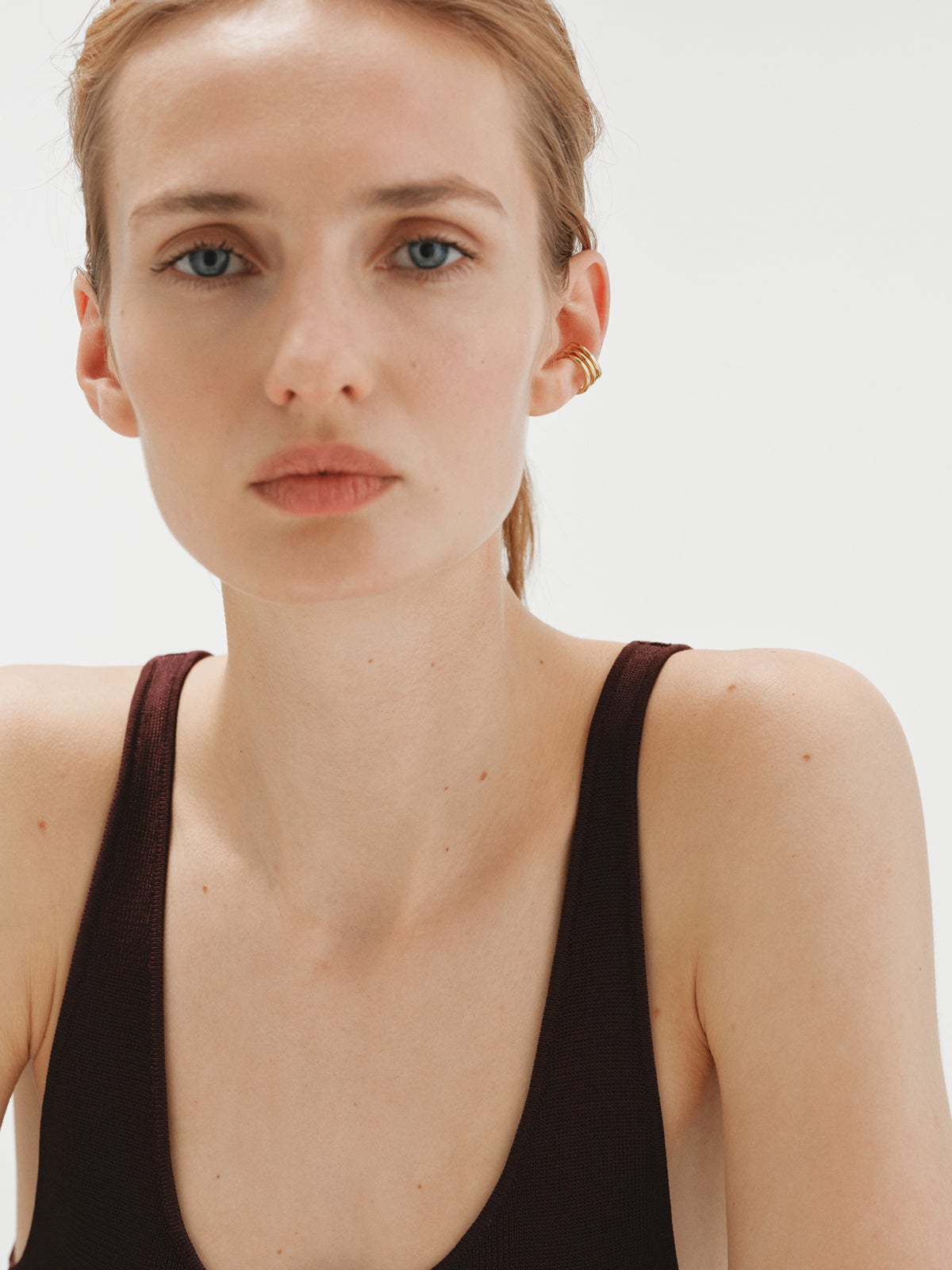 Earcuff triple de plata 925 bañada en oro amarillo de 18K