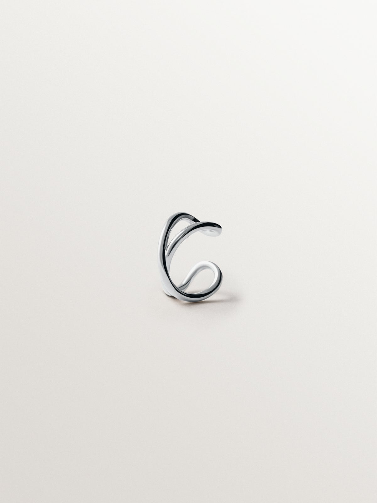 Earcuff cruzado de plata 925