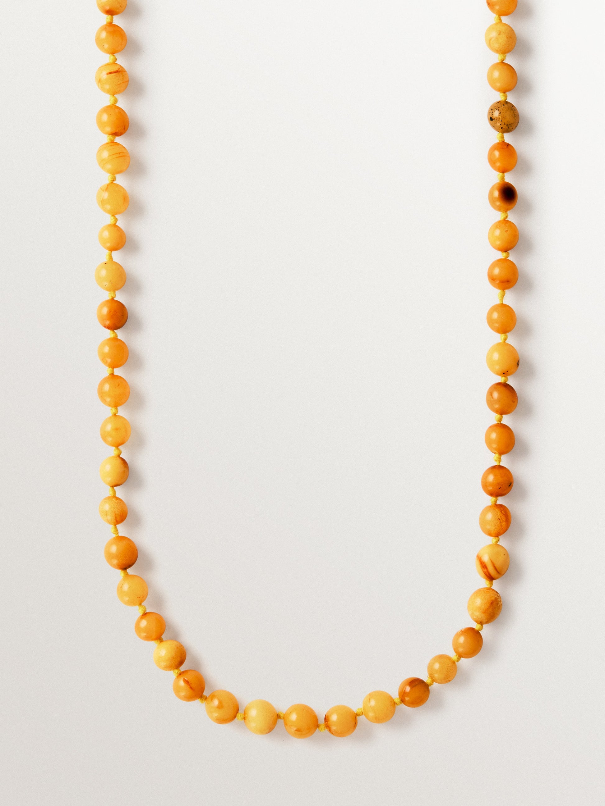 Collar de plata 925 bañada en oro amarillo de 18K con bolitas de ambar amarillo