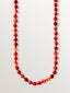 Collar de plata 925 bañada en oro amarillo de 18K con bolitas de agata rojo