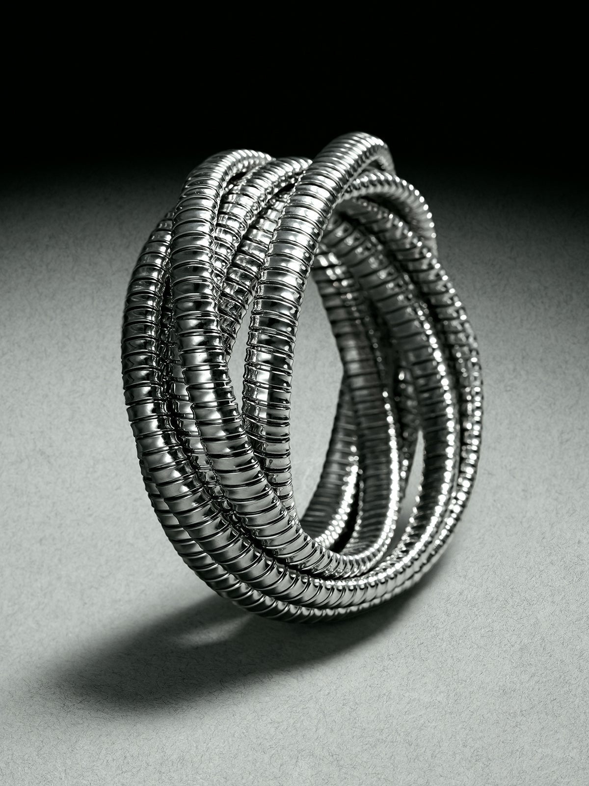 Pulsera tubogas multibrazo twist de plata 800