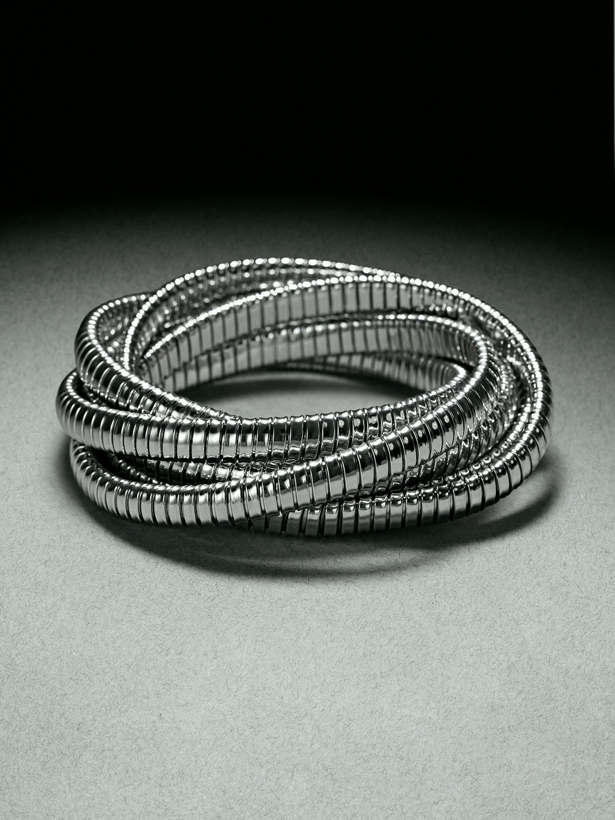 Pulsera tubogas multibrazo twist de plata 800