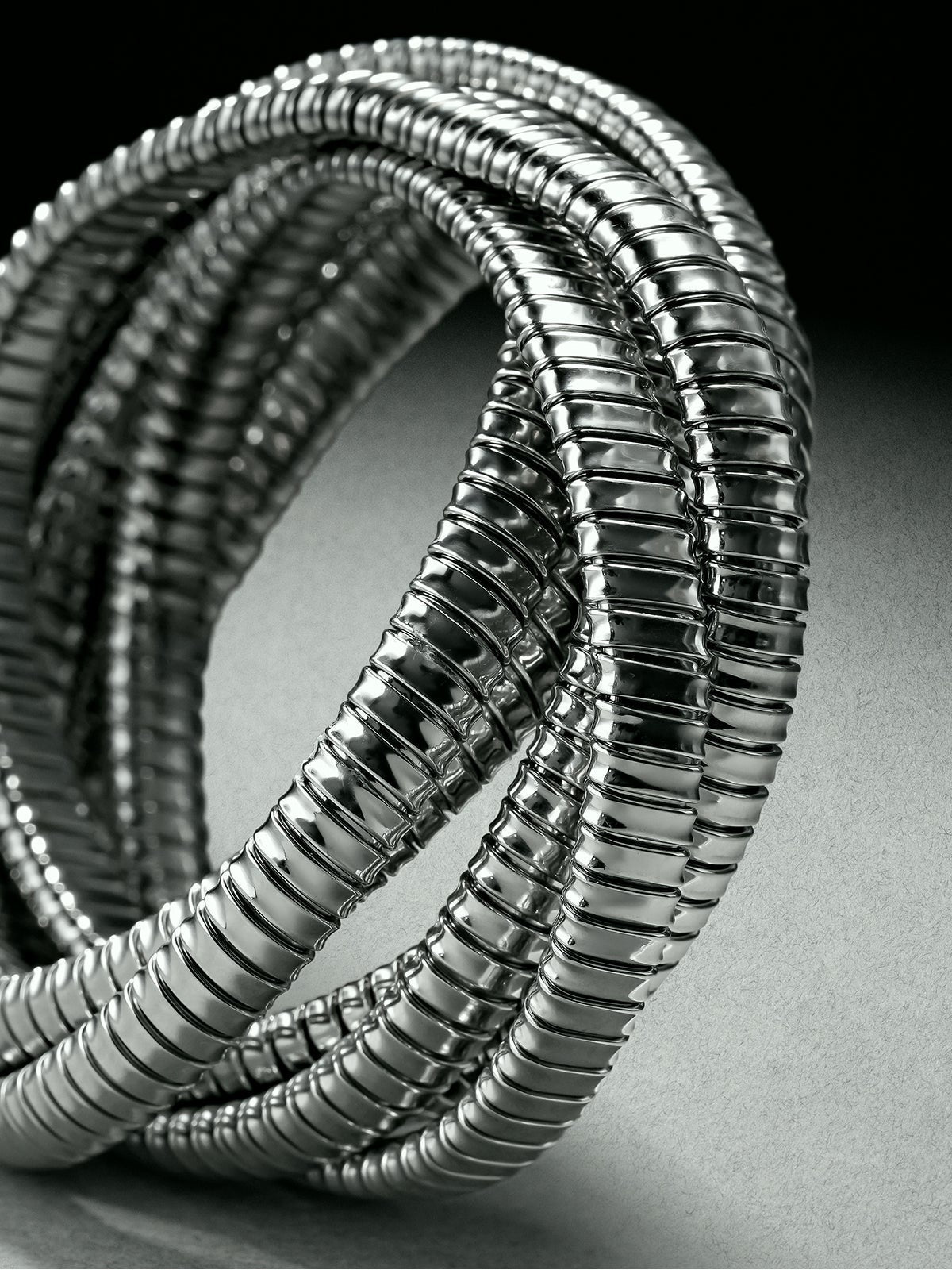 Pulsera tubogas multibrazo twist de plata 800