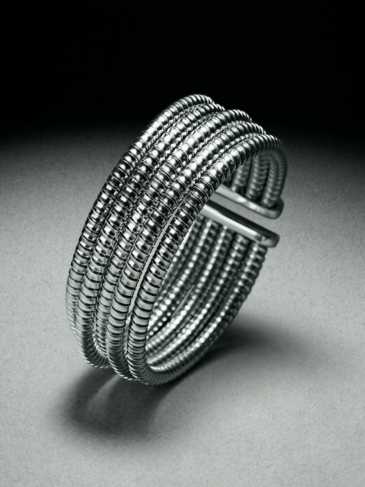 Pulsera tubogas multibrazo de plata 800