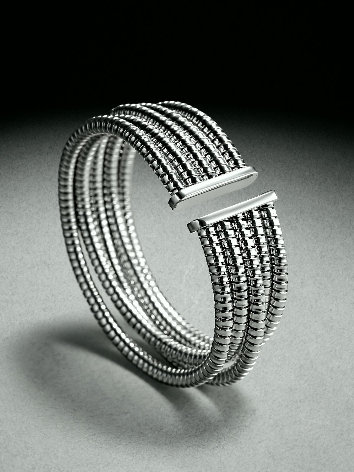 Pulsera tubogas multibrazo de plata 800