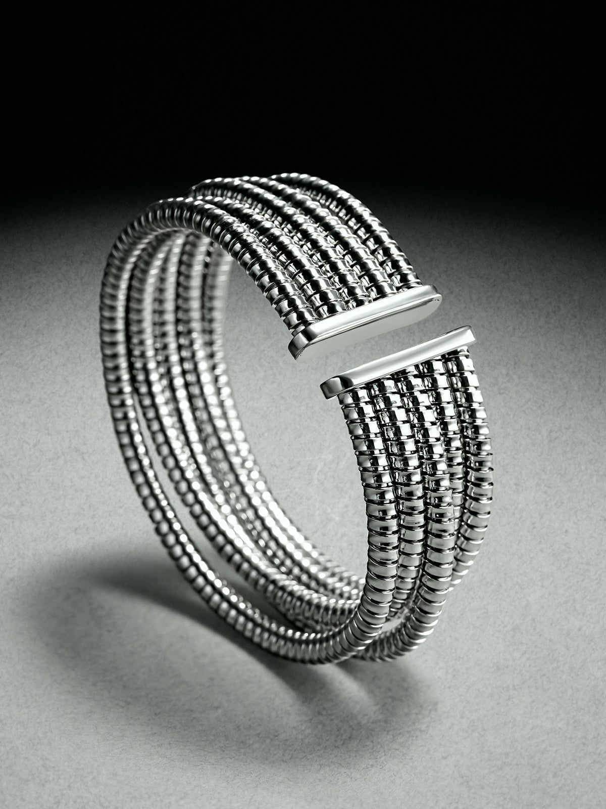 Pulsera tubogas multibrazo de plata 800