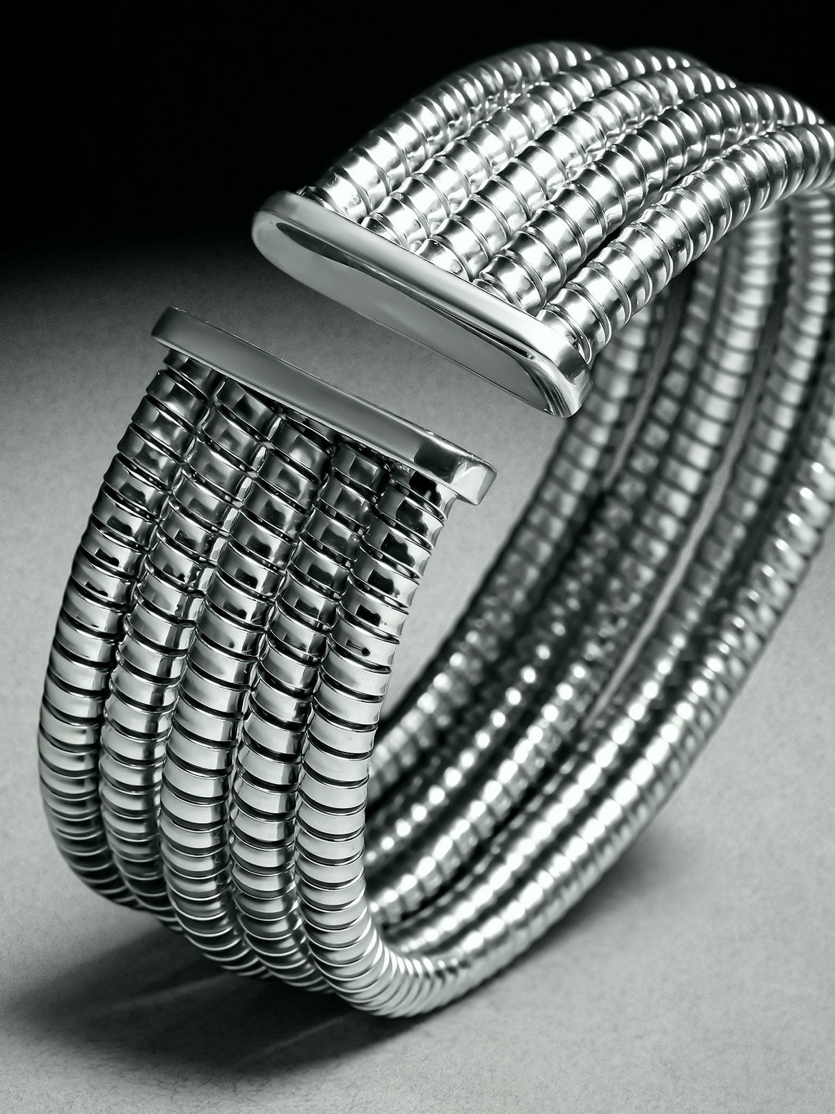 Pulsera tubogas multibrazo de plata 800