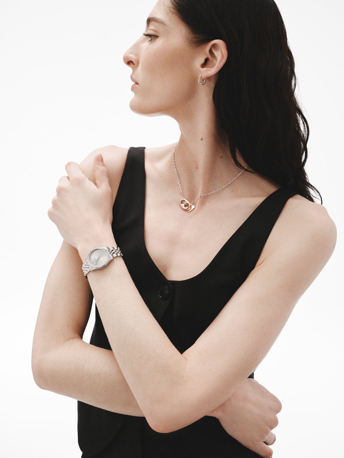 Reloj St. Barth Armis con correa de acero gris y esfera gris