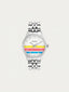 Reloj St. Barth Armis con correa de acero gris y esfera a rayas
