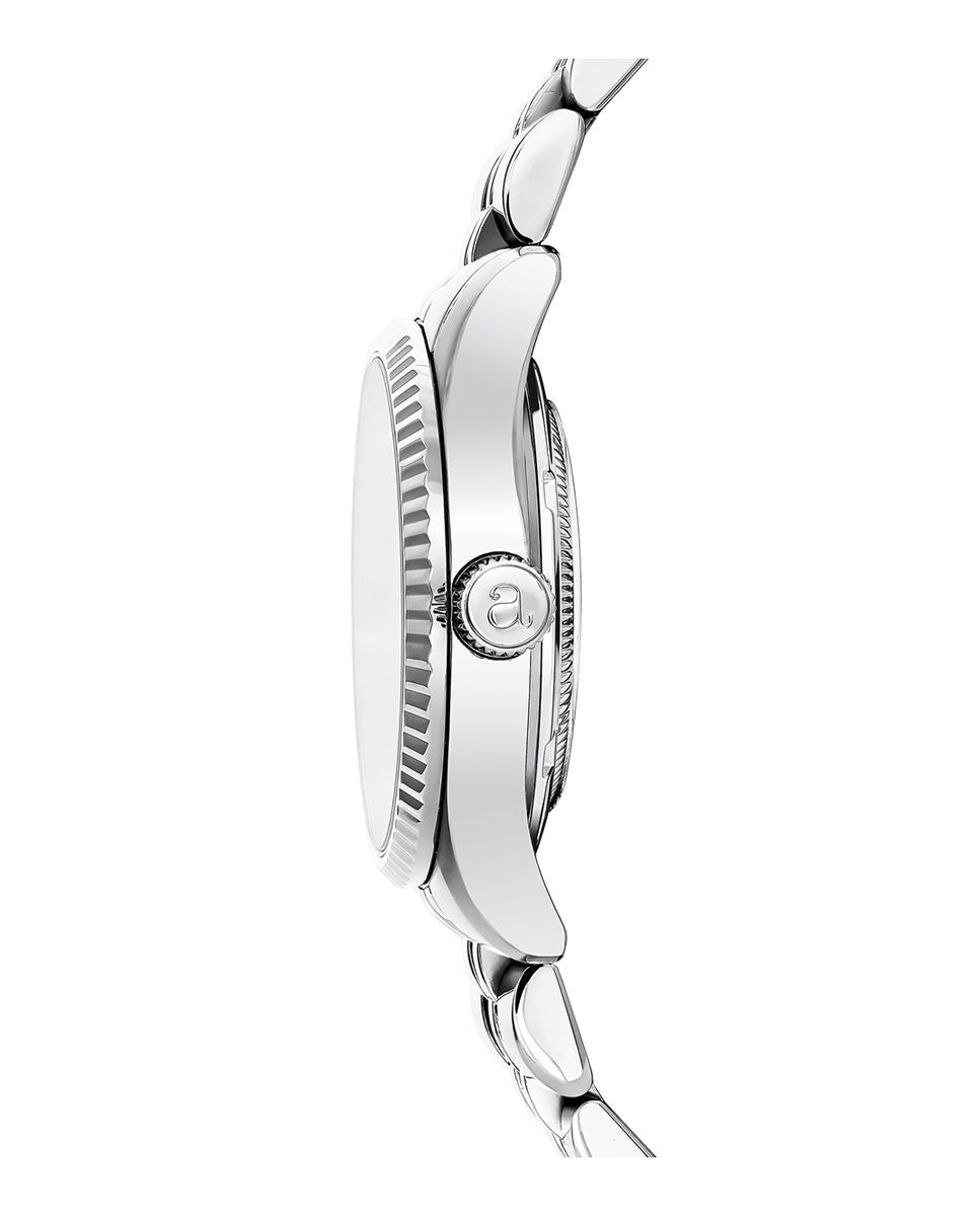 Reloj St. Barth Armis con correa de acero gris y esfera a rayas