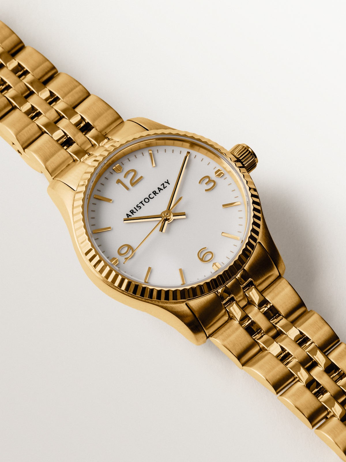 Reloj St. Barth Armis con correa de acero amarillo y esfera grisácea
