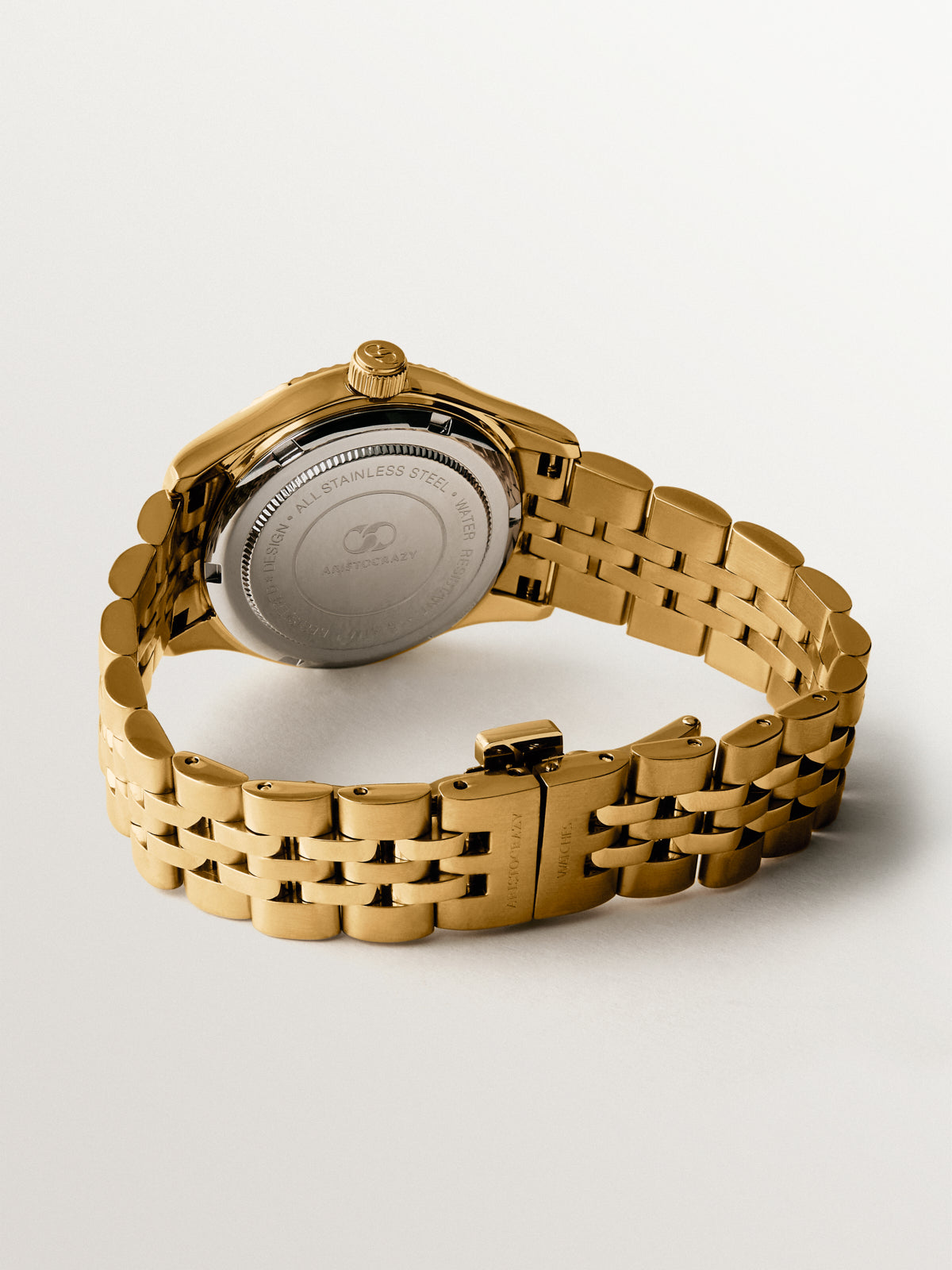 Reloj St. Barth Armis con correa de acero amarillo y esfera grisácea