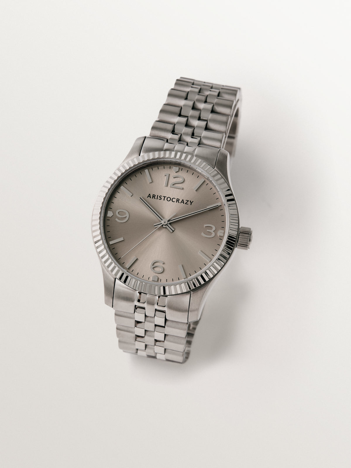 Reloj St. Barth Armis con correa de acero gris y esfera grisácea