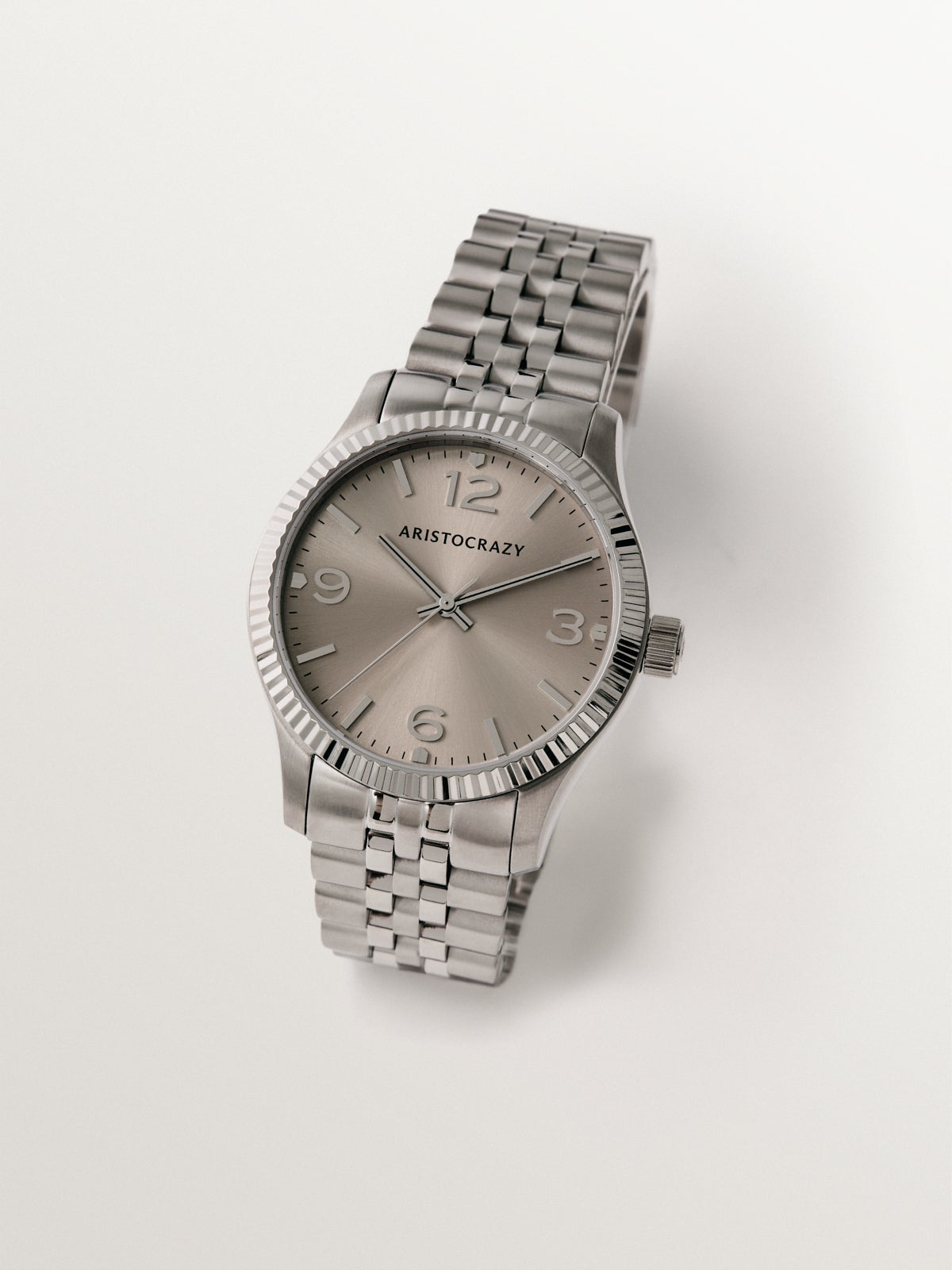 Reloj St. Barth Armis con correa de acero gris y esfera grisácea
