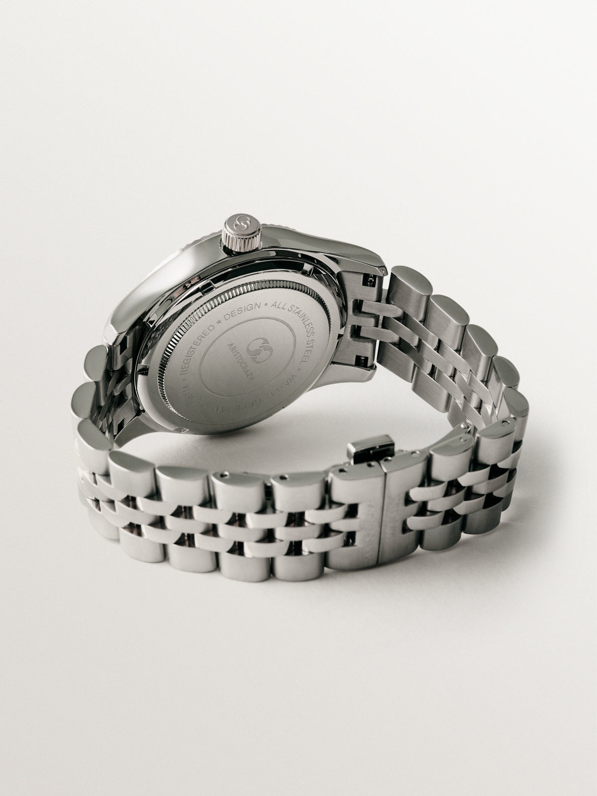 Reloj St. Barth Armis con correa de acero gris y esfera grisácea