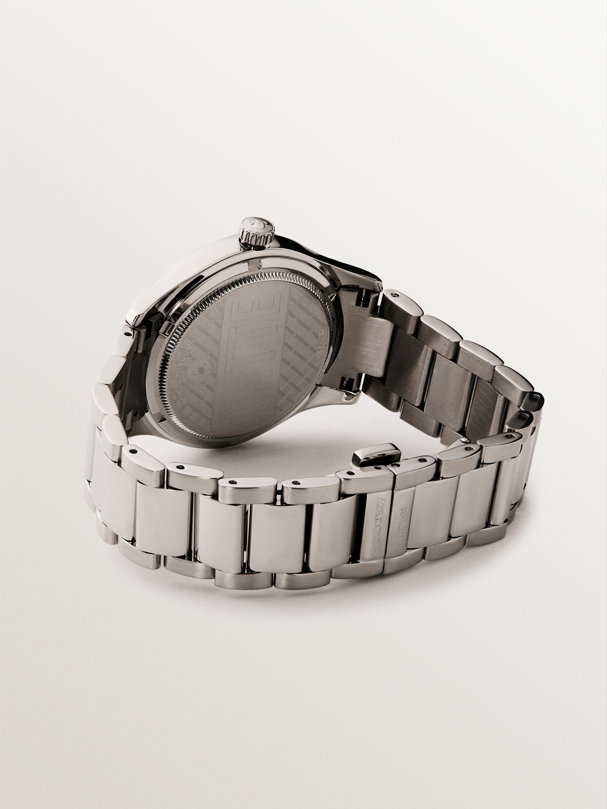 Reloj Mitte con correa de acero gris y esfera azul